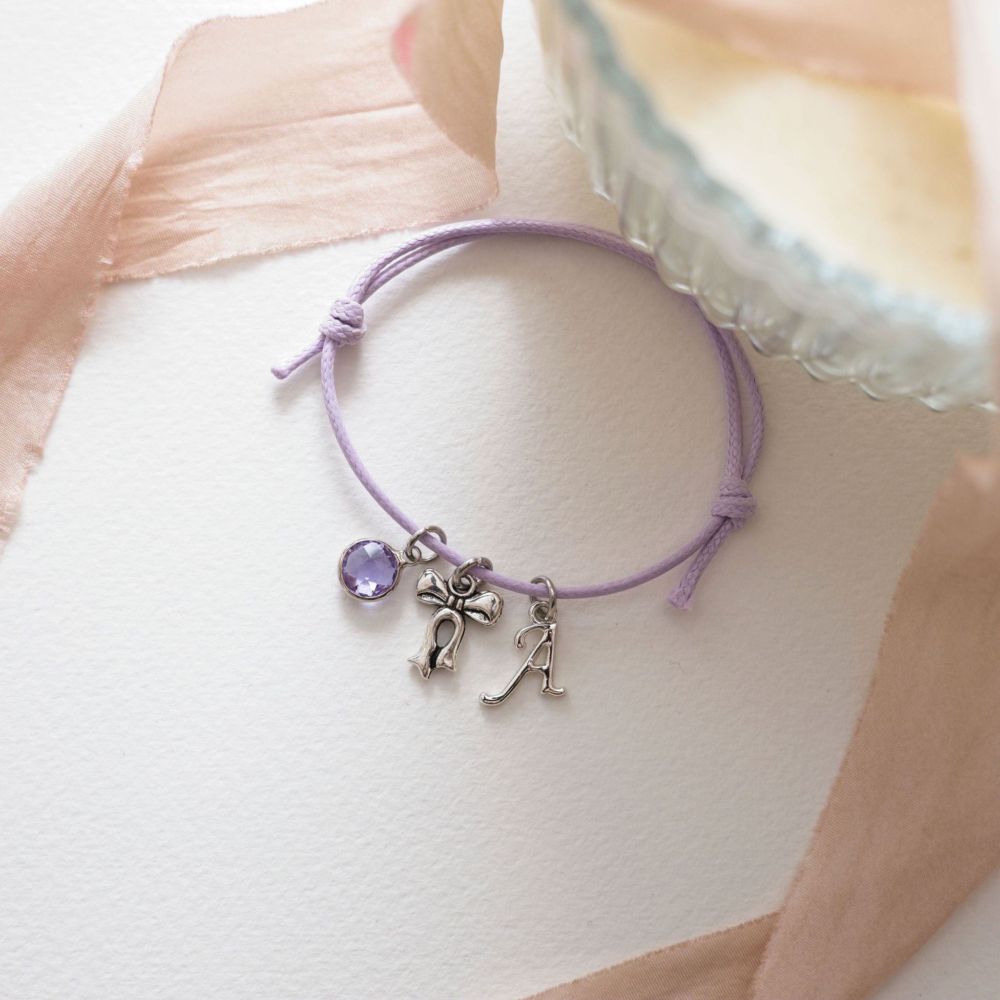 Personalised Bow Cord Bracelet