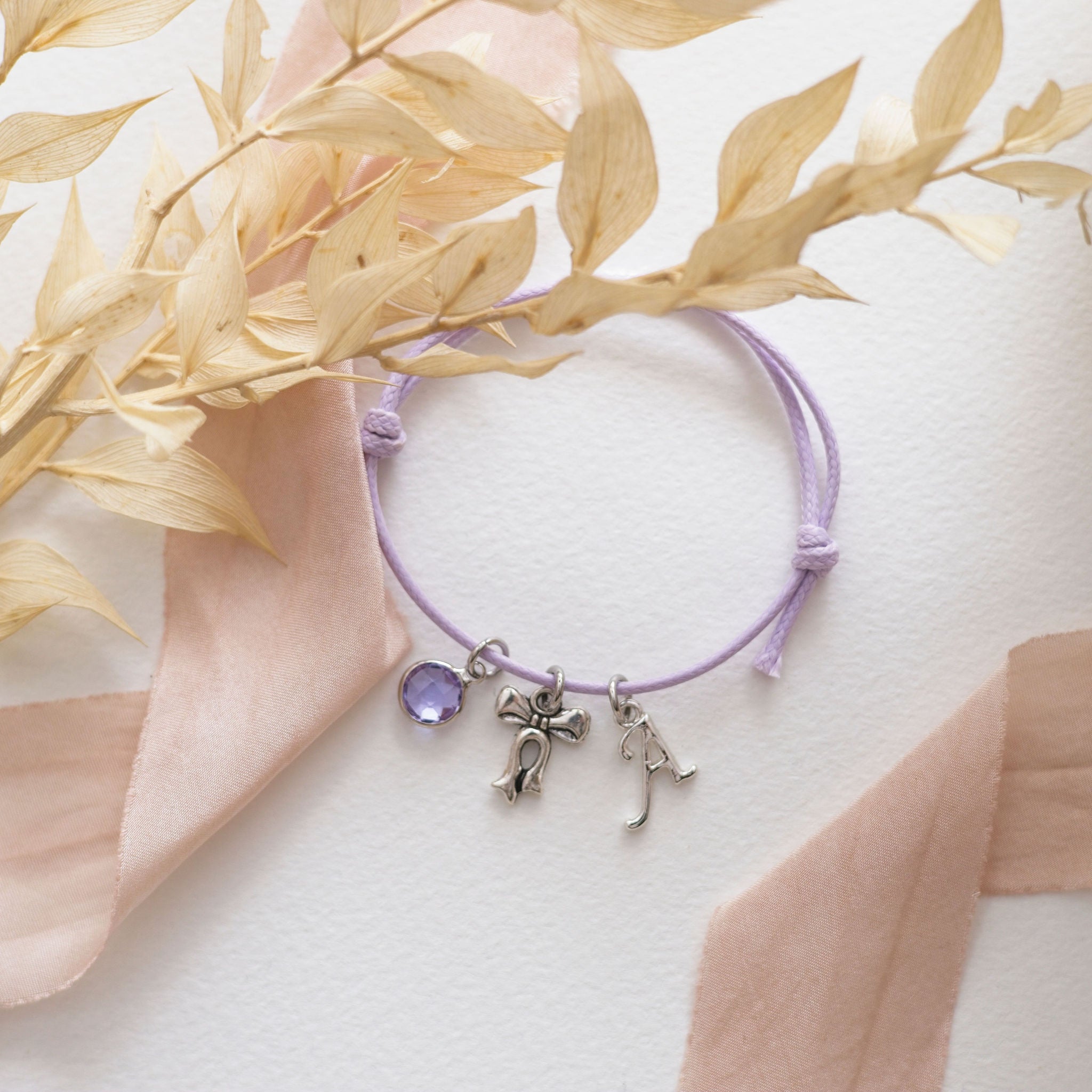 Personalised Bow Cord Bracelet