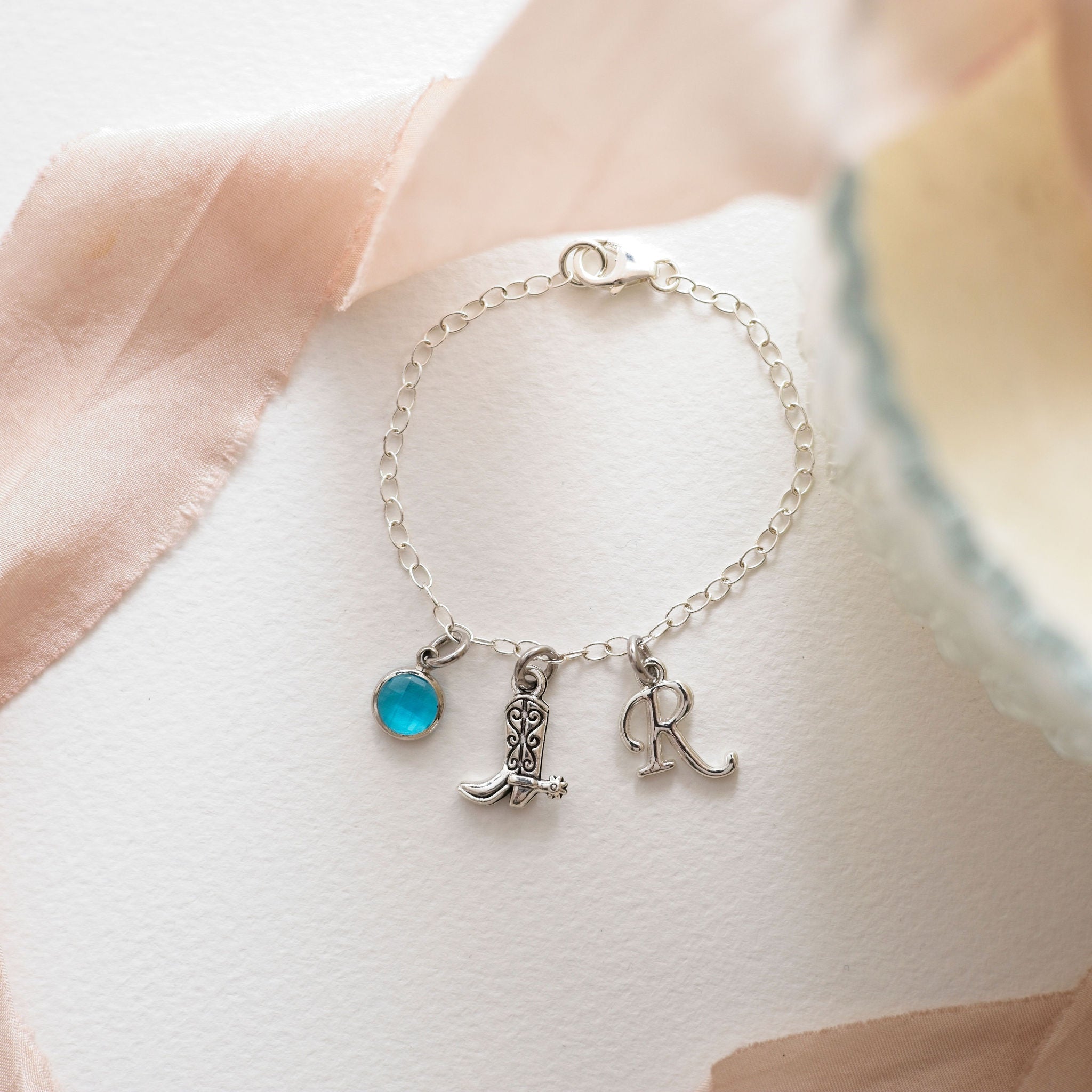 Personalised Cowgirl Boot Bracelet