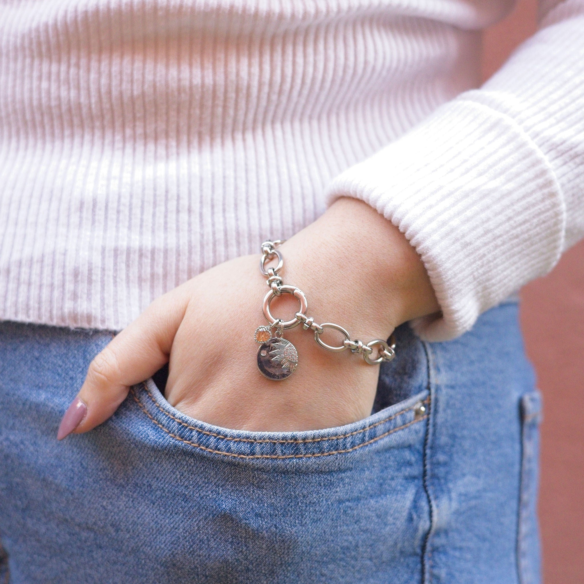 Sunflower Spirit Bracelet - Charm Bar Pre-Made