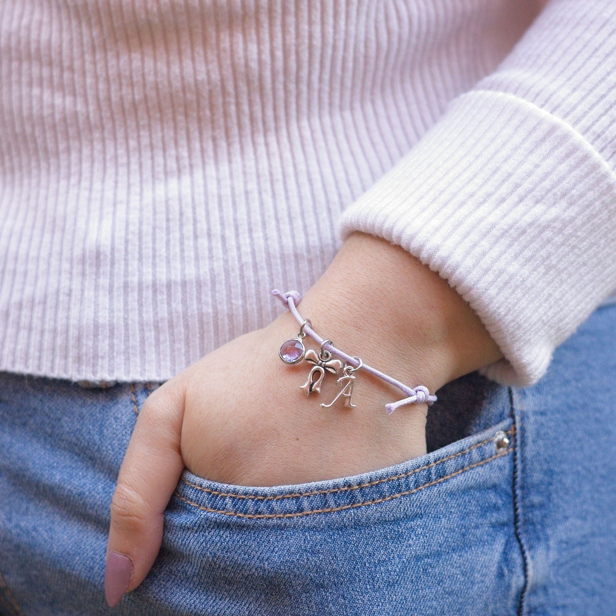 Personalised Bow Cord Bracelet