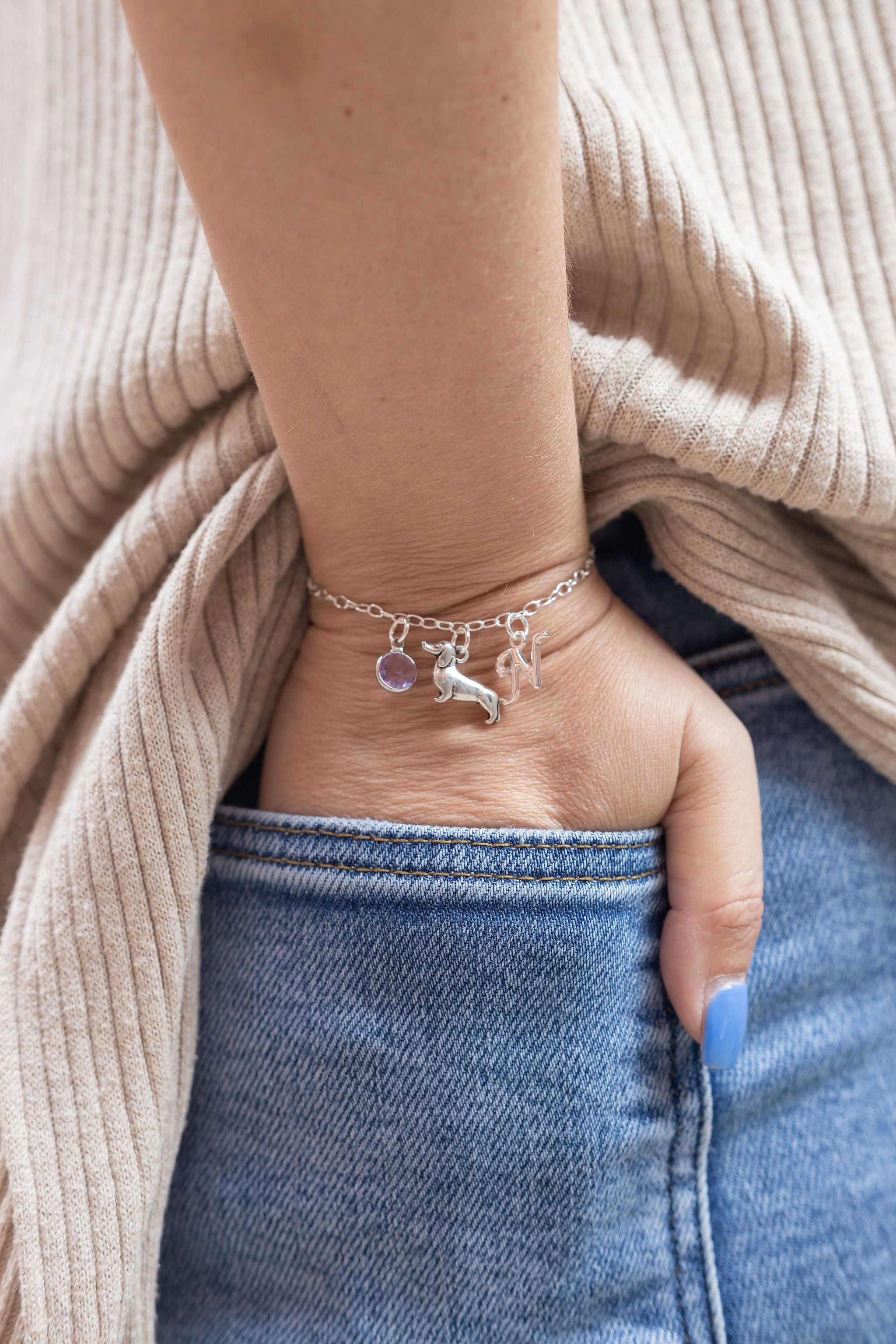 Personalised Dachshund Dog Bracelet