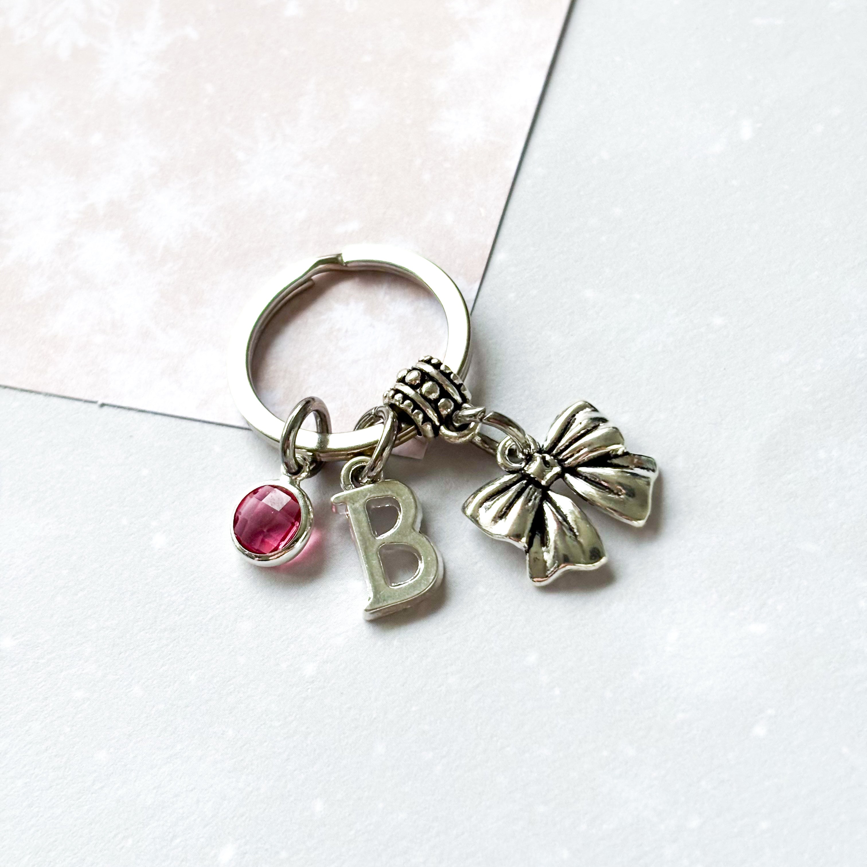 Personalised Cute Bow Keyring