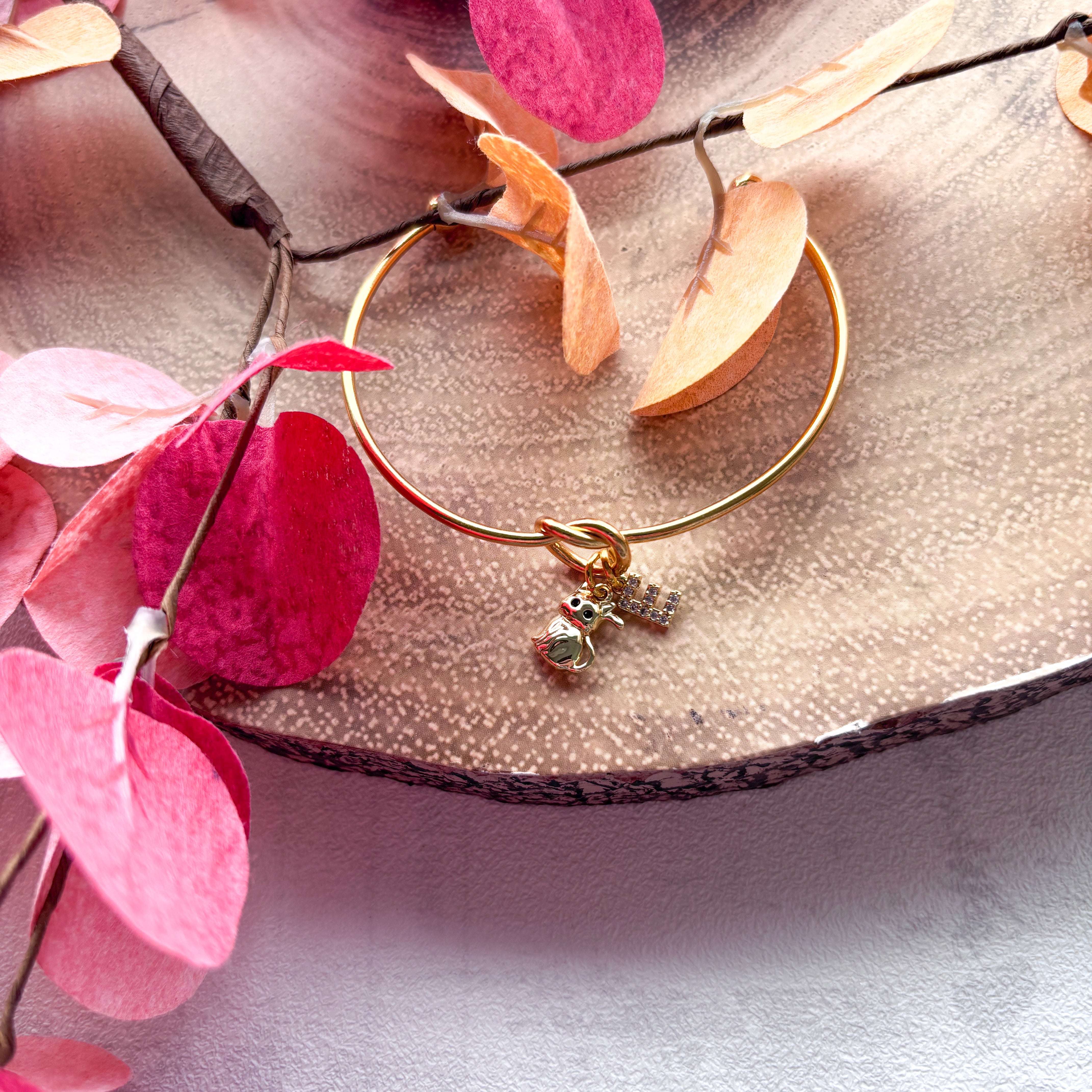 Cat Halloween Bangle – Personalised Black Eye Cat Bracelet