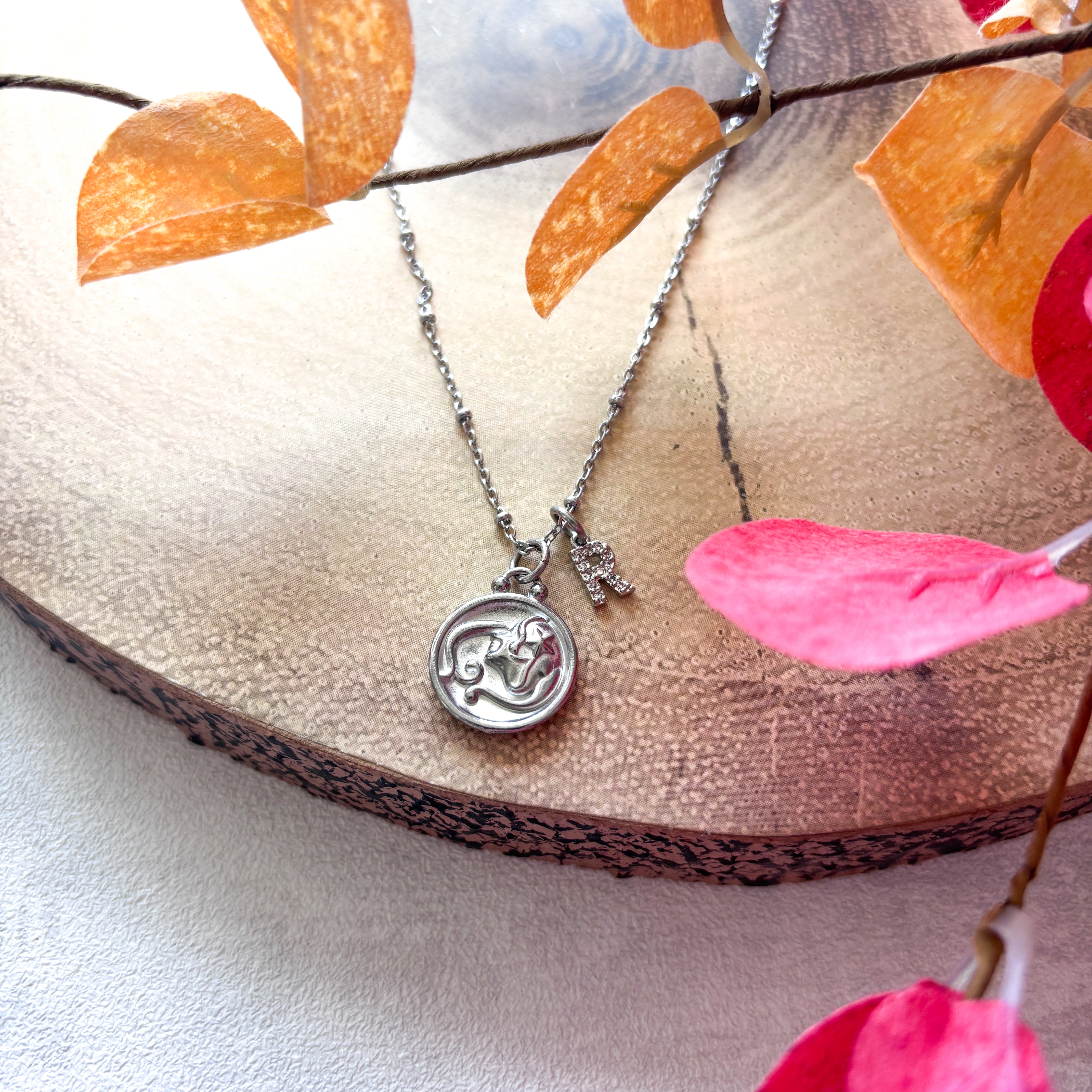 Personalised Zodiac Charm Necklace – Initial Letter Astrology Jewellery