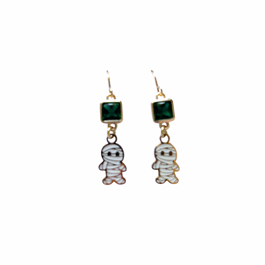 Halloween Mummy Earrings – Spooky Birthstone Jewellery