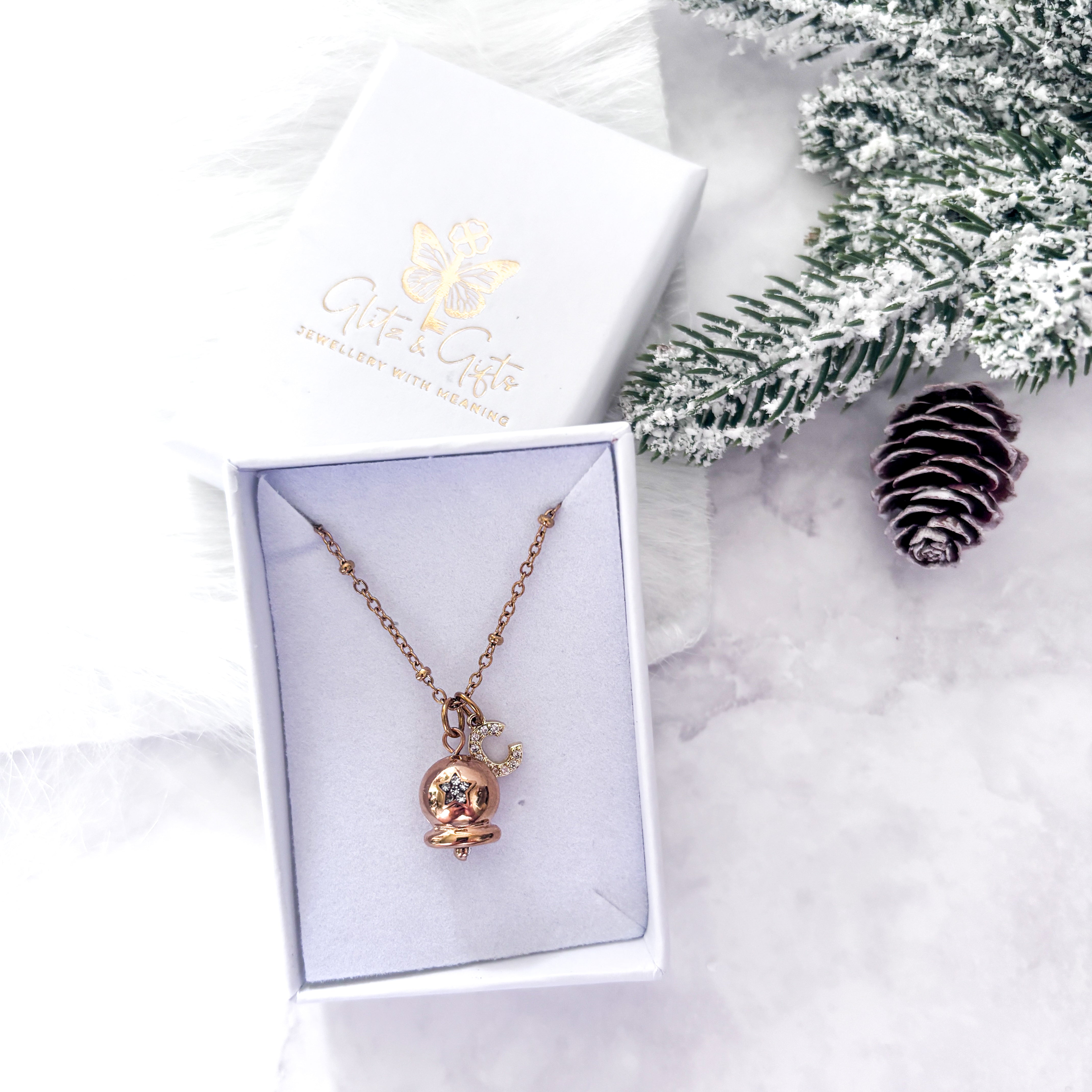 Personalised Festive Christmas Jingle Bell Necklace
