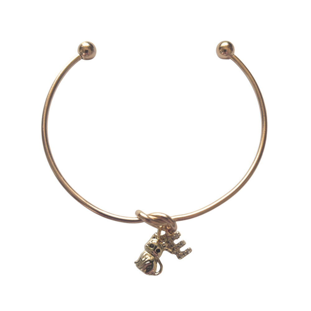 Cat Halloween Bangle – Personalised Black Eye Cat Bracelet