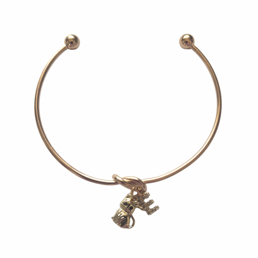 Cat Halloween Bangle – Personalised Black Eye Cat Bracelet