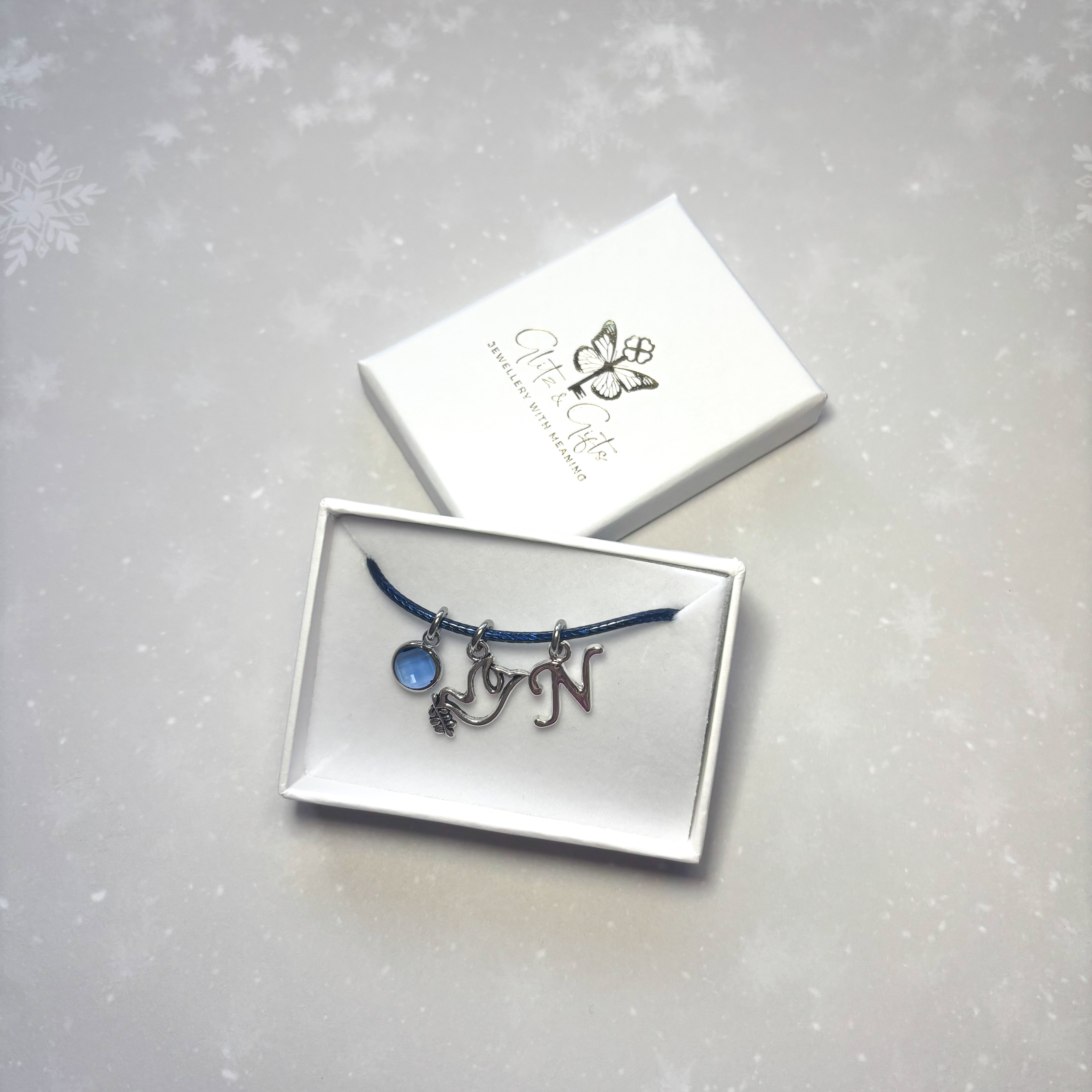 Personalised Dove Cord Bracelet