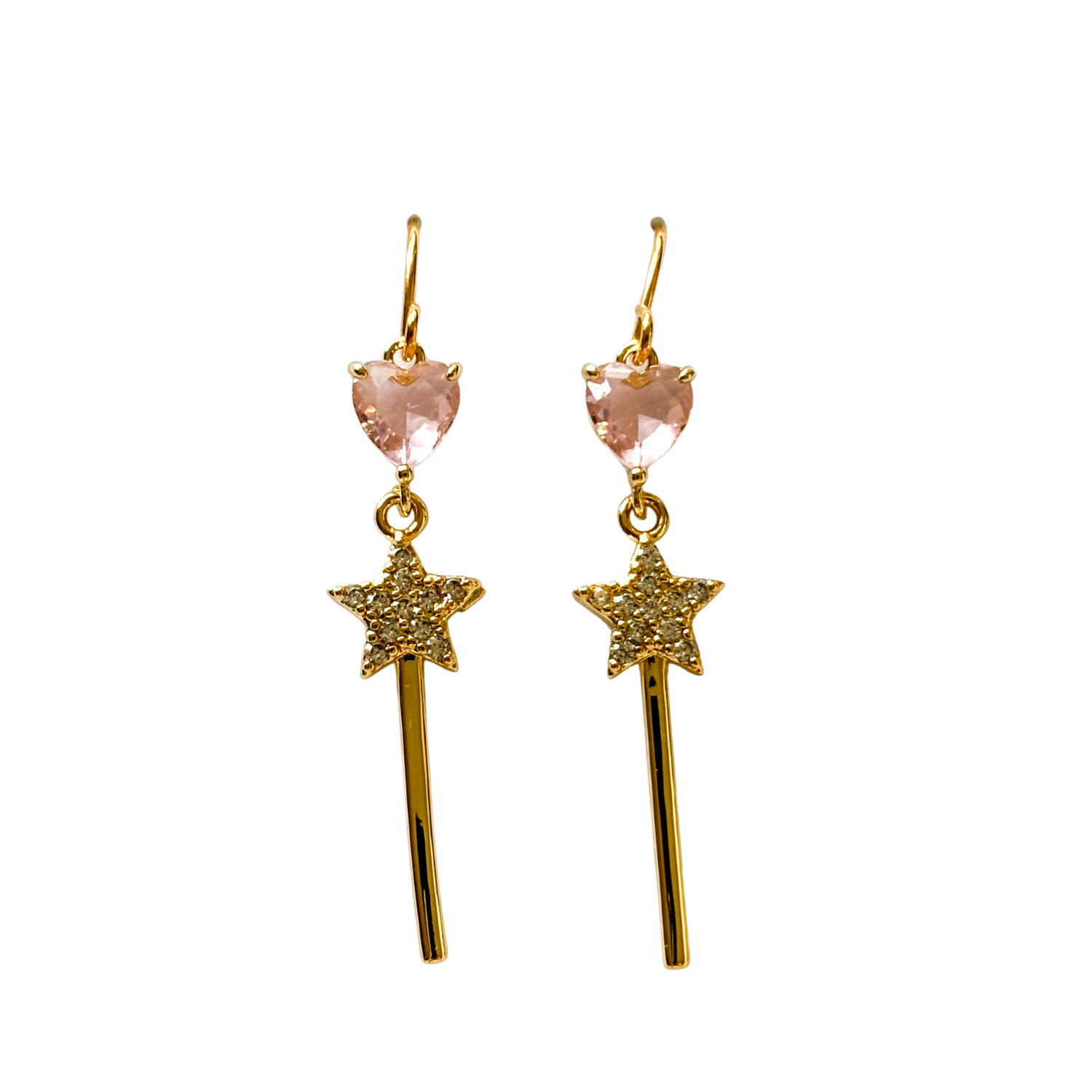 Good Witch Earrings, Pink Heart Jewellery, wicked jewellery