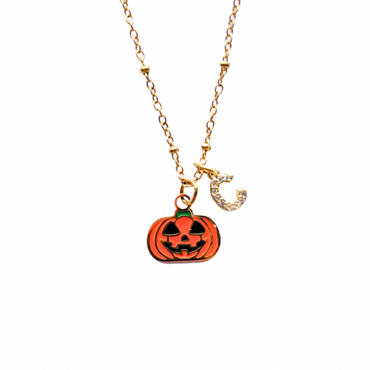 Personalised Pumpkin Necklace – Jack O’ Lantern Halloween Jewellery