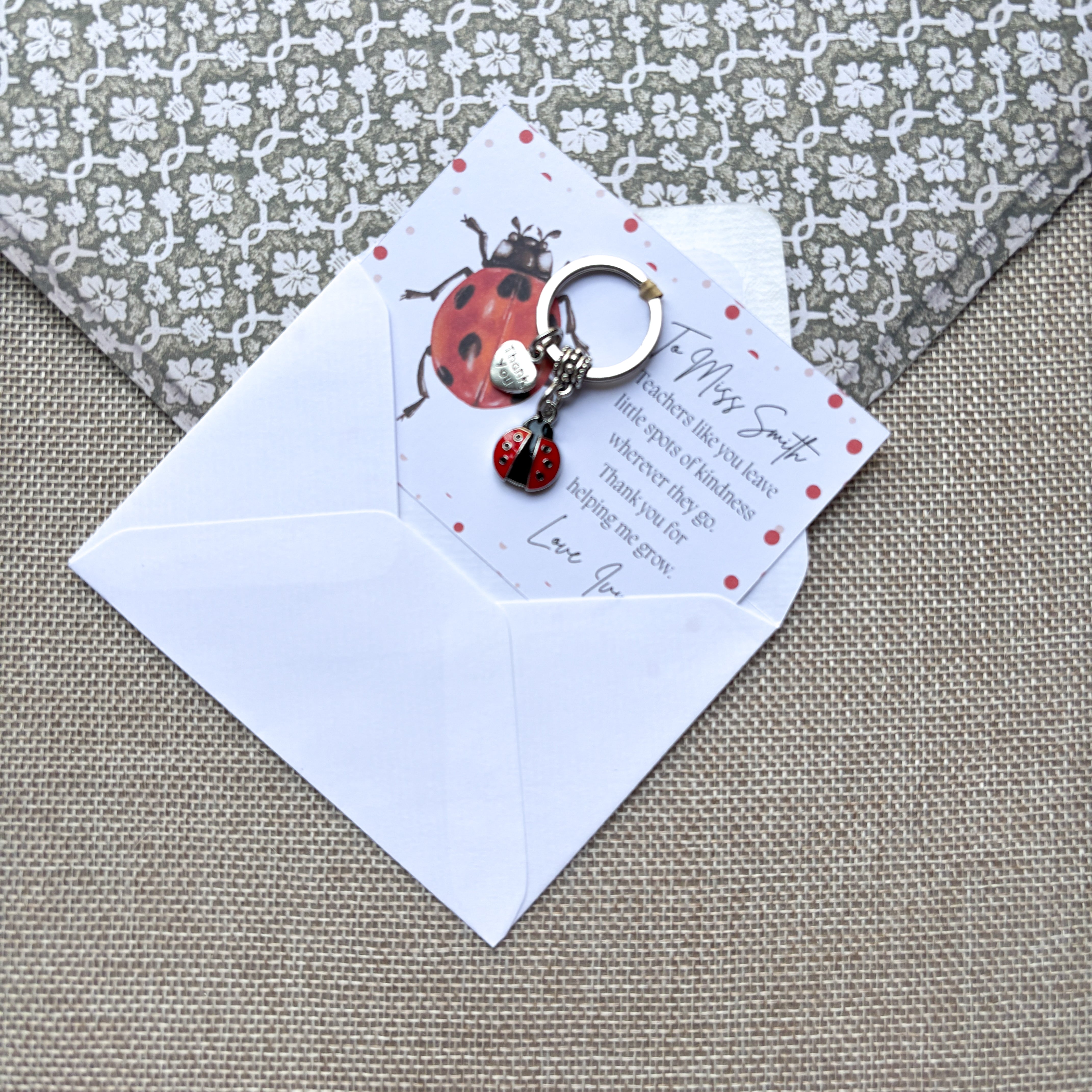 Ladybird Keychain- Personalised Teacher Gifts