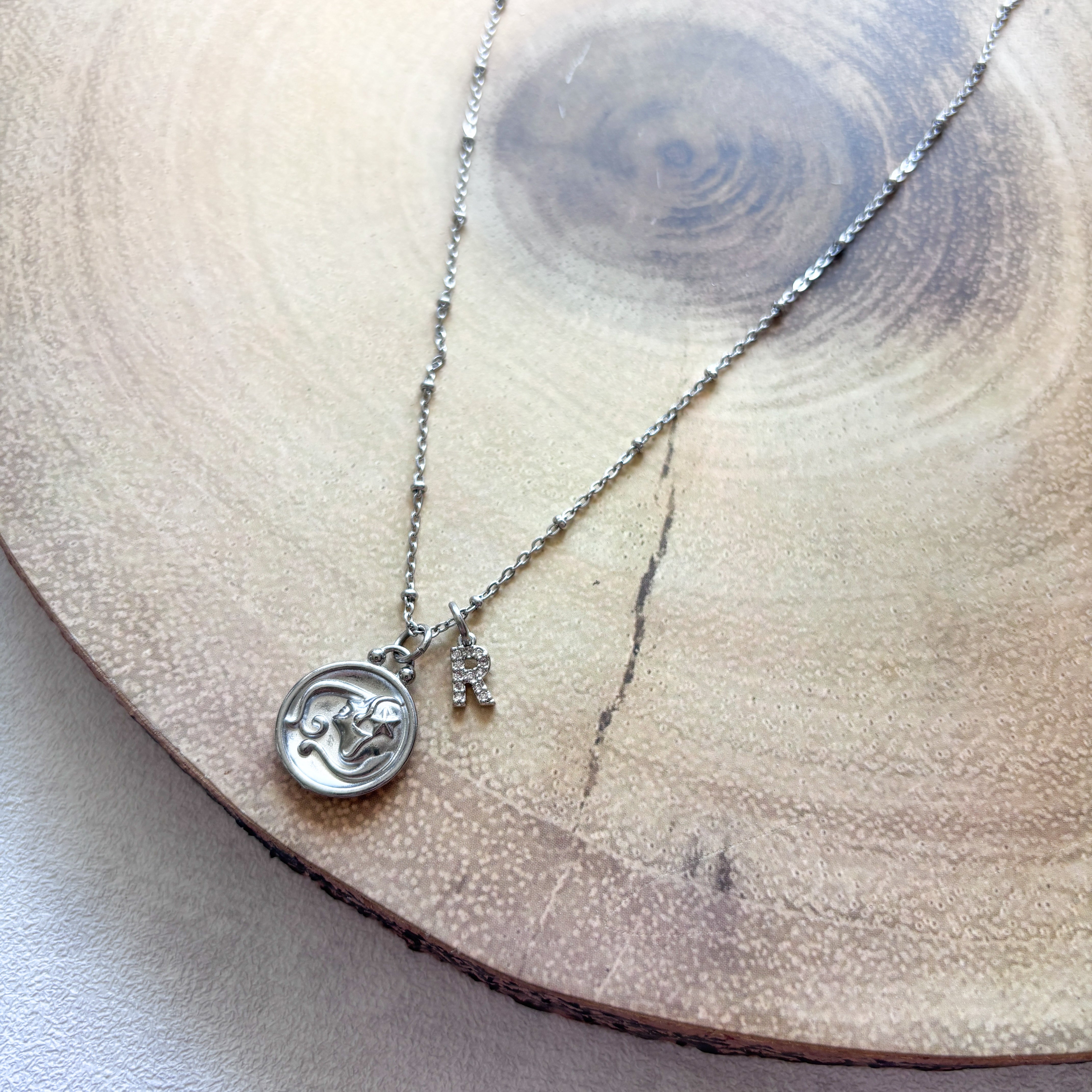 Personalised Zodiac Charm Necklace – Initial Letter Astrology Jewellery