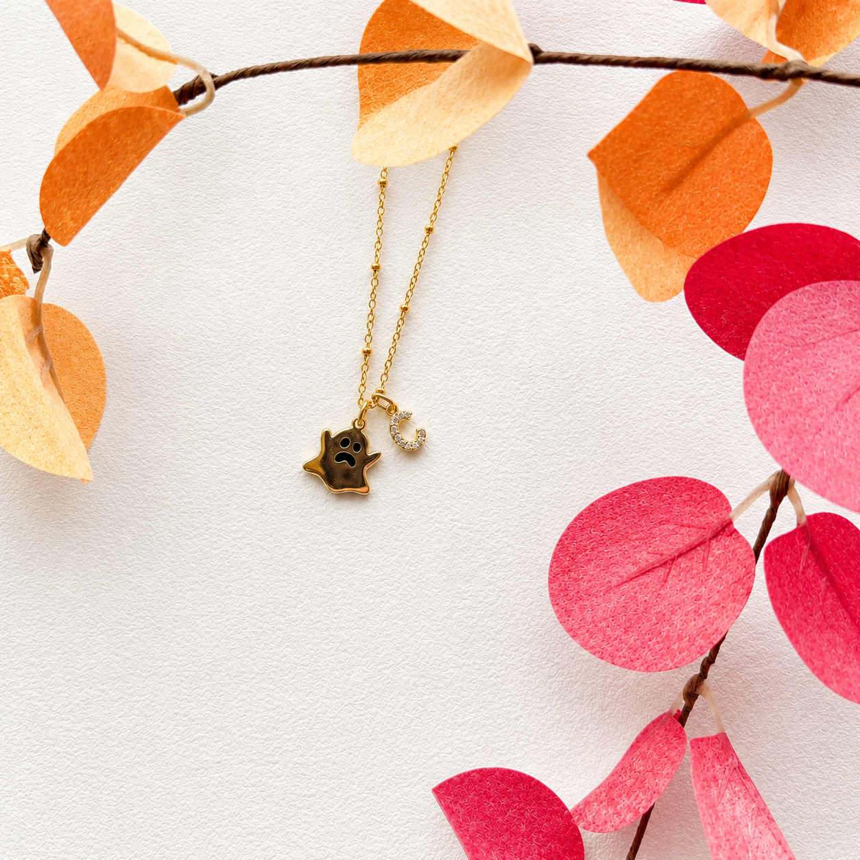 Personalised Ghost Necklace – Halloween Jewellery
