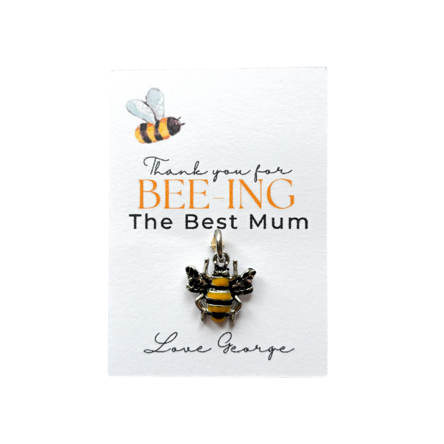 Bee Charm & Personalised Card