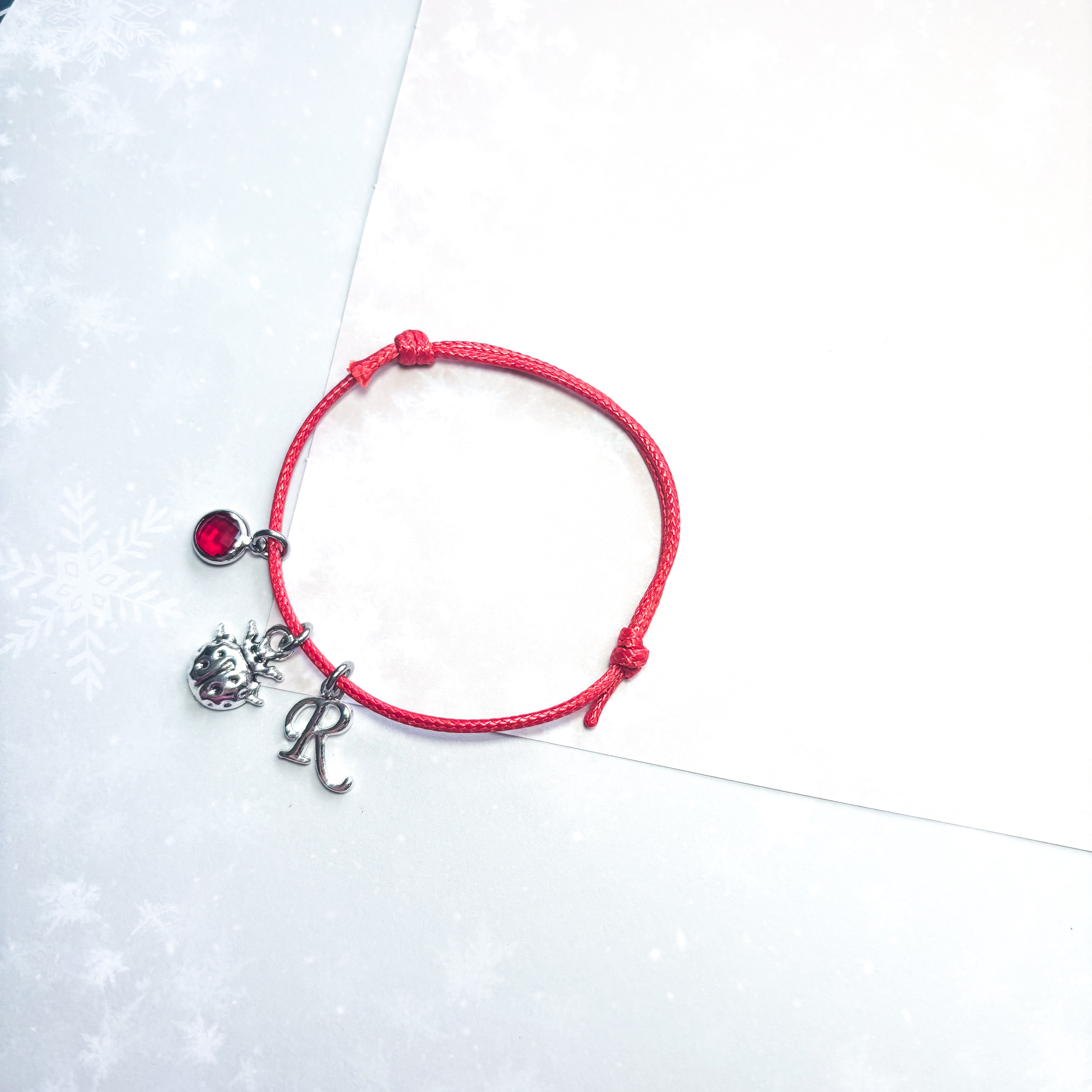 Personalised Ladybird Cord Bracelet