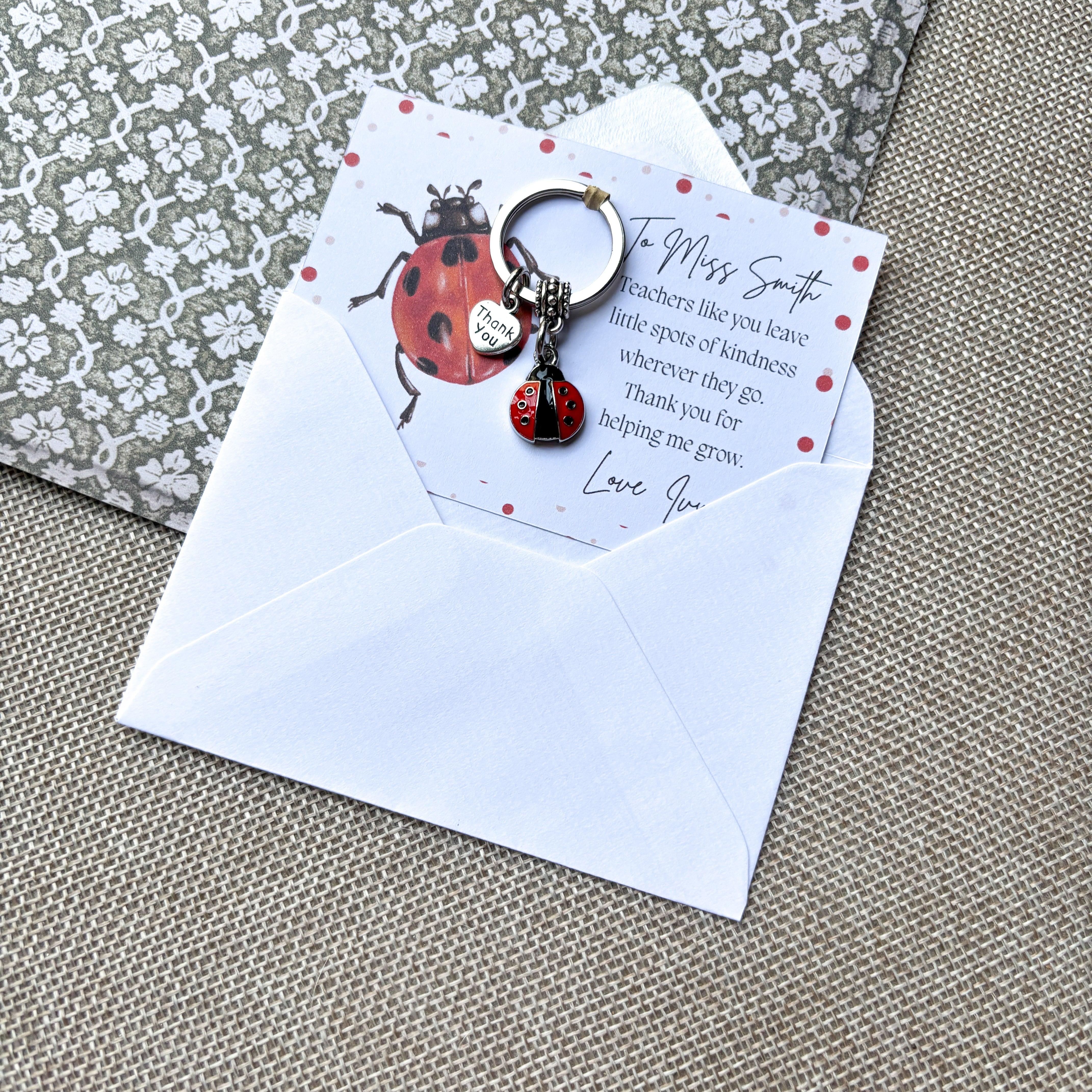 Ladybird Keychain- Personalised Teacher Gifts