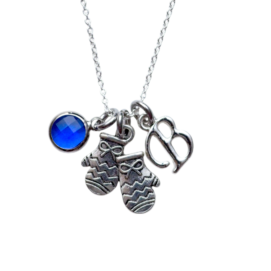 Personalised Winter Mittens Necklace