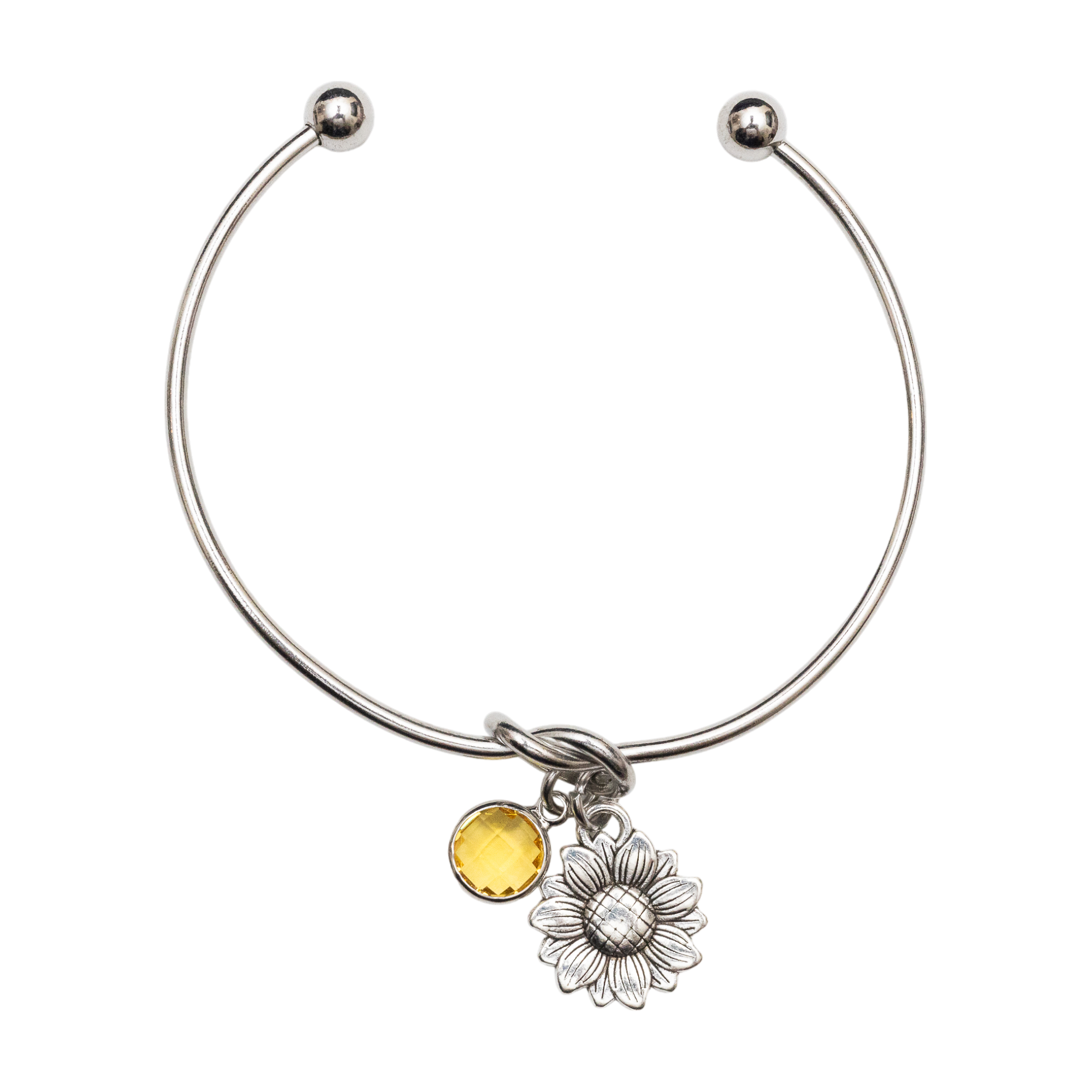 Personalised Sunflower Knot Bangle