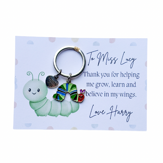 Caterpillar Keychain- Personalised Teacher Gifts