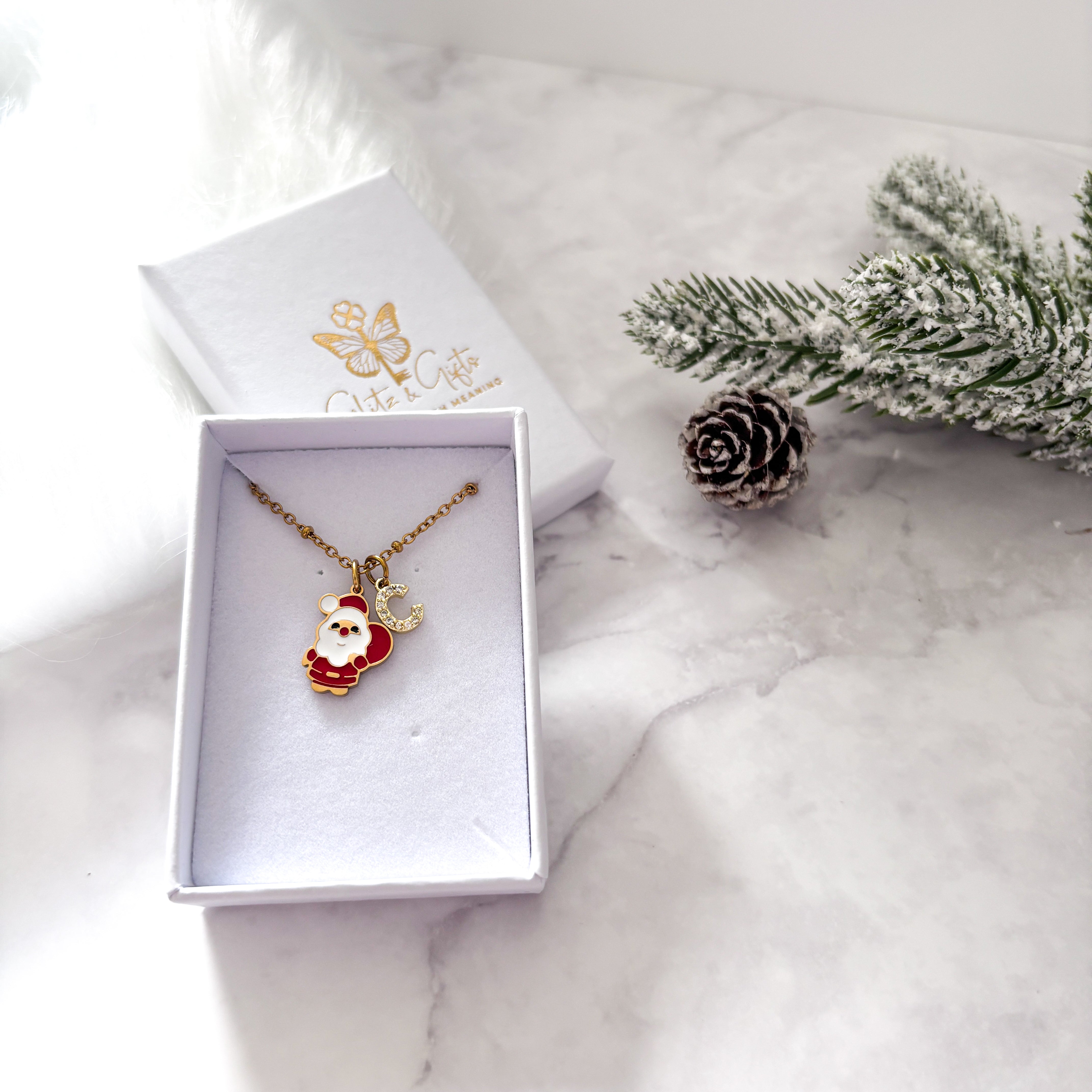 Personalised Santa Claus Christmas Necklace