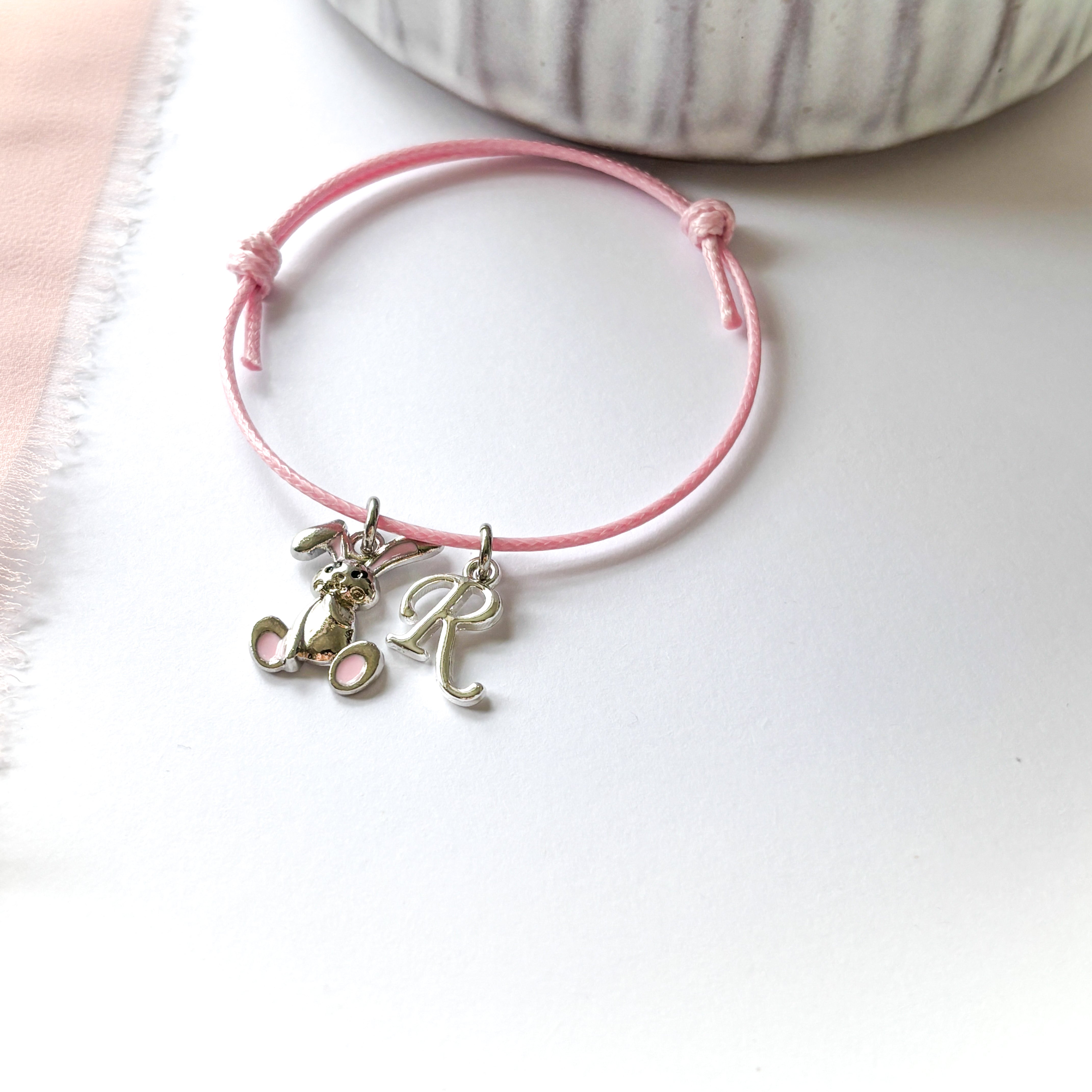 Personalised Enamel Easter Bunny Cord Bracelet