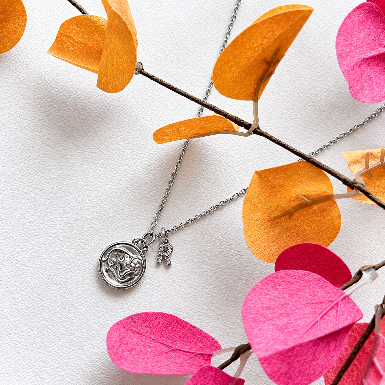 Personalised Zodiac Charm Necklace – Initial Letter Astrology Jewellery