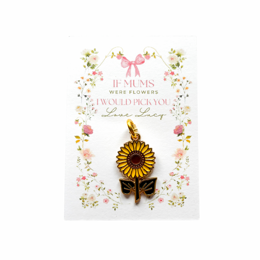 Sunflower Charm & Personalised Card