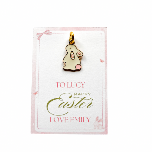 Easter Bunny Charm & Personalised Card