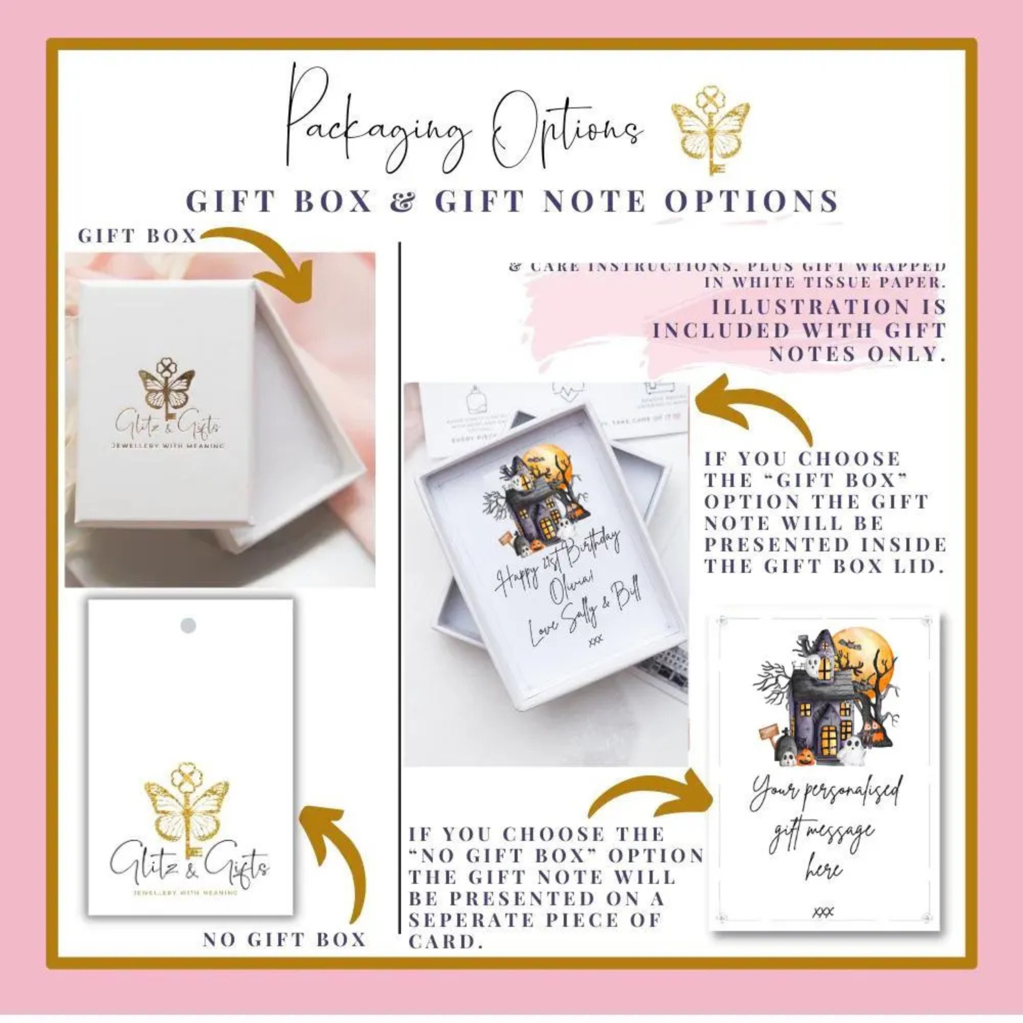 Haunted House Charm Necklace with Witch Hat & Initial, Halloween Paperclip Chain, CZ Clasp, Spooky Gift for Her, Gothic Jewellery