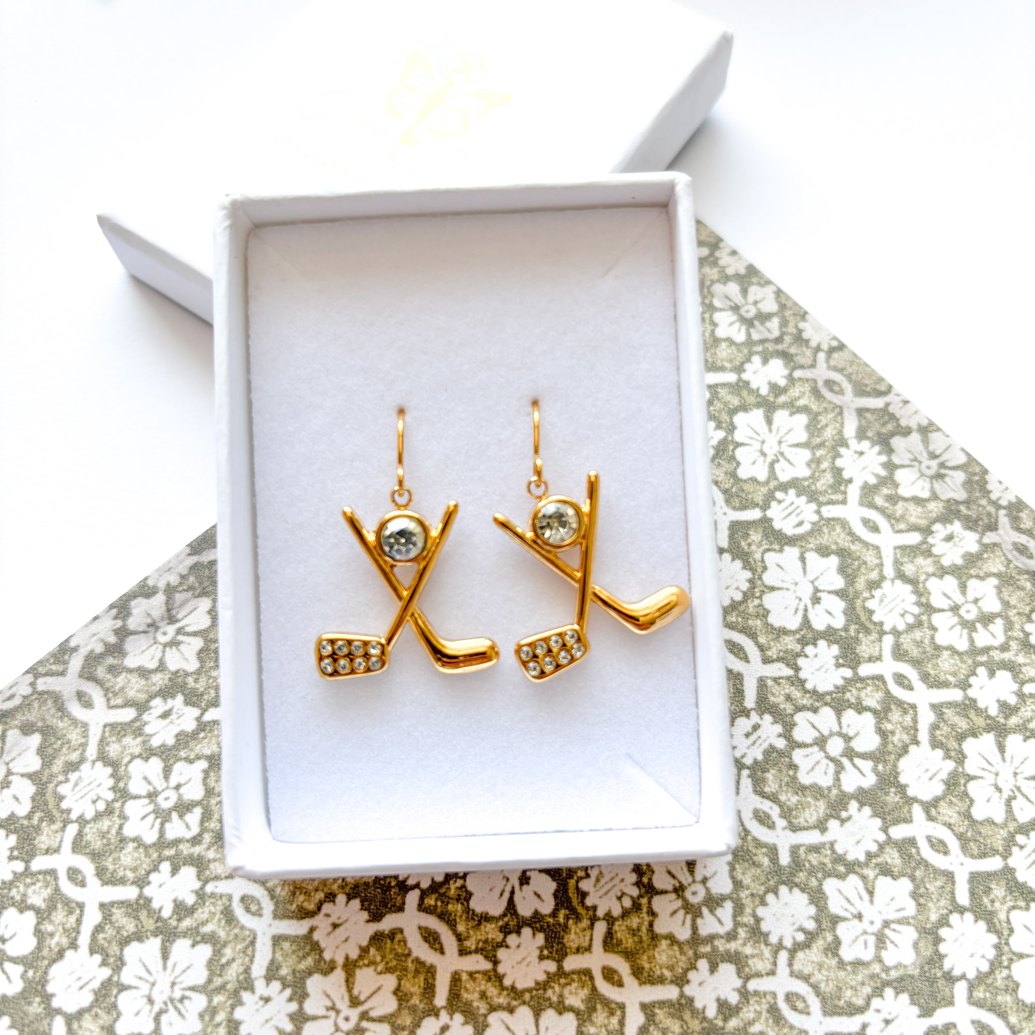 Golf Club Earrings