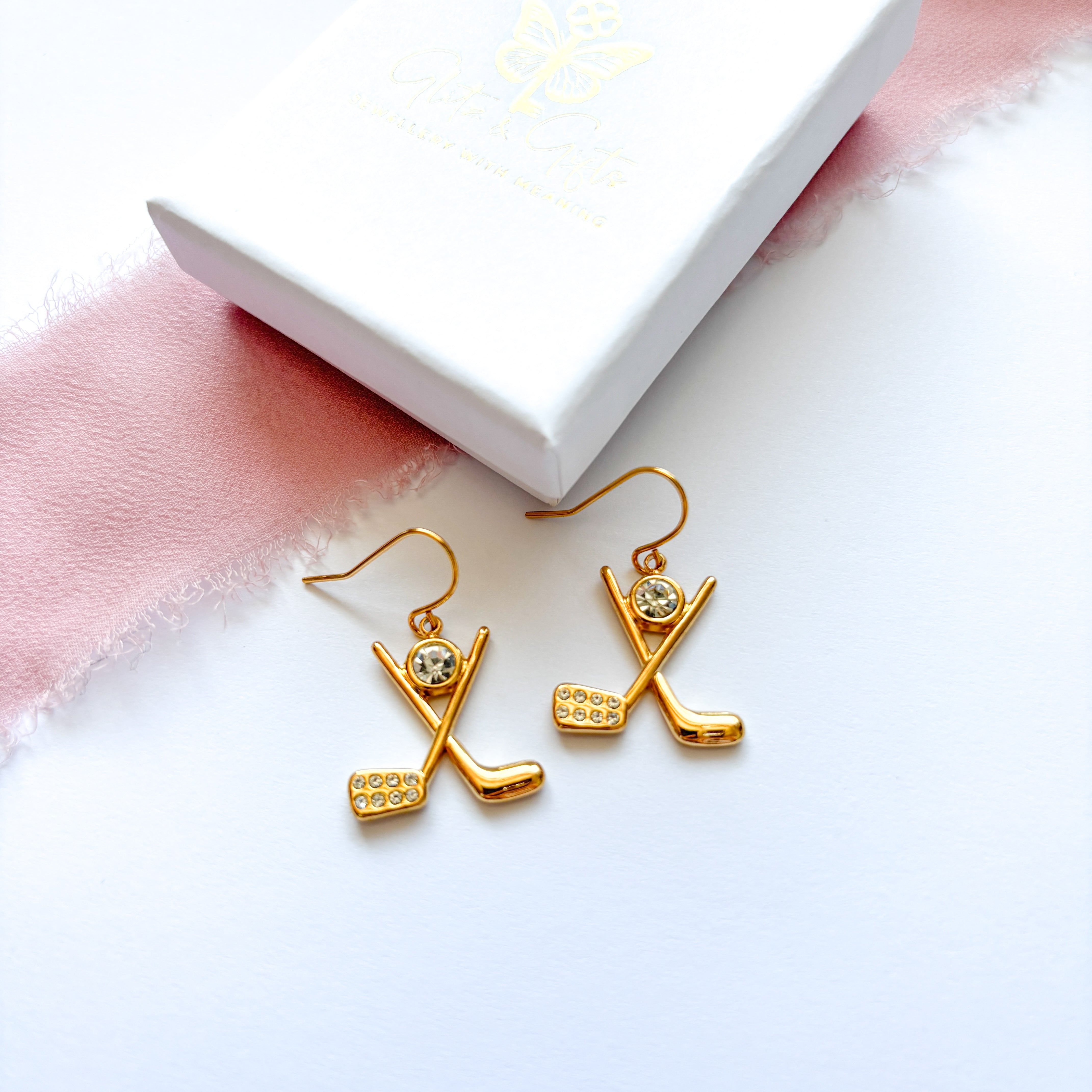 Golf Club Earrings