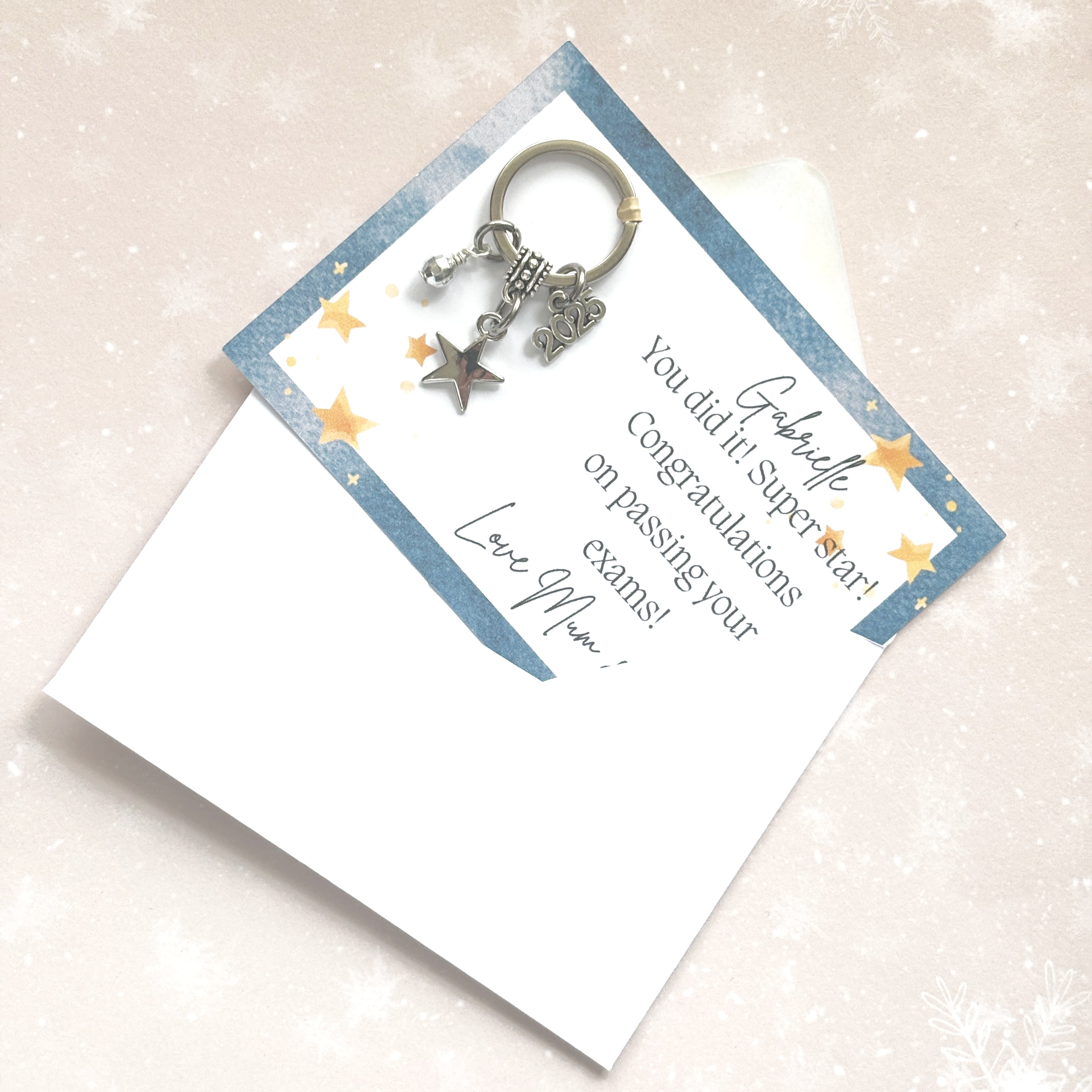 Super Star Keyring - 2025 Graduation or GCSE Gift Personalised