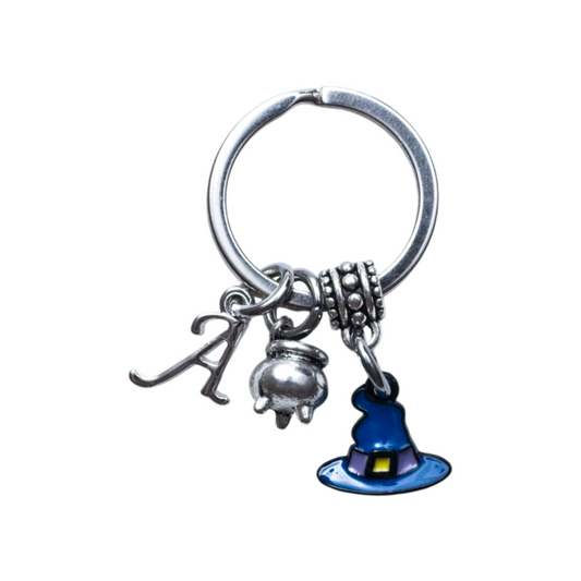 Personalised Witch Hat Cauldron Keyring