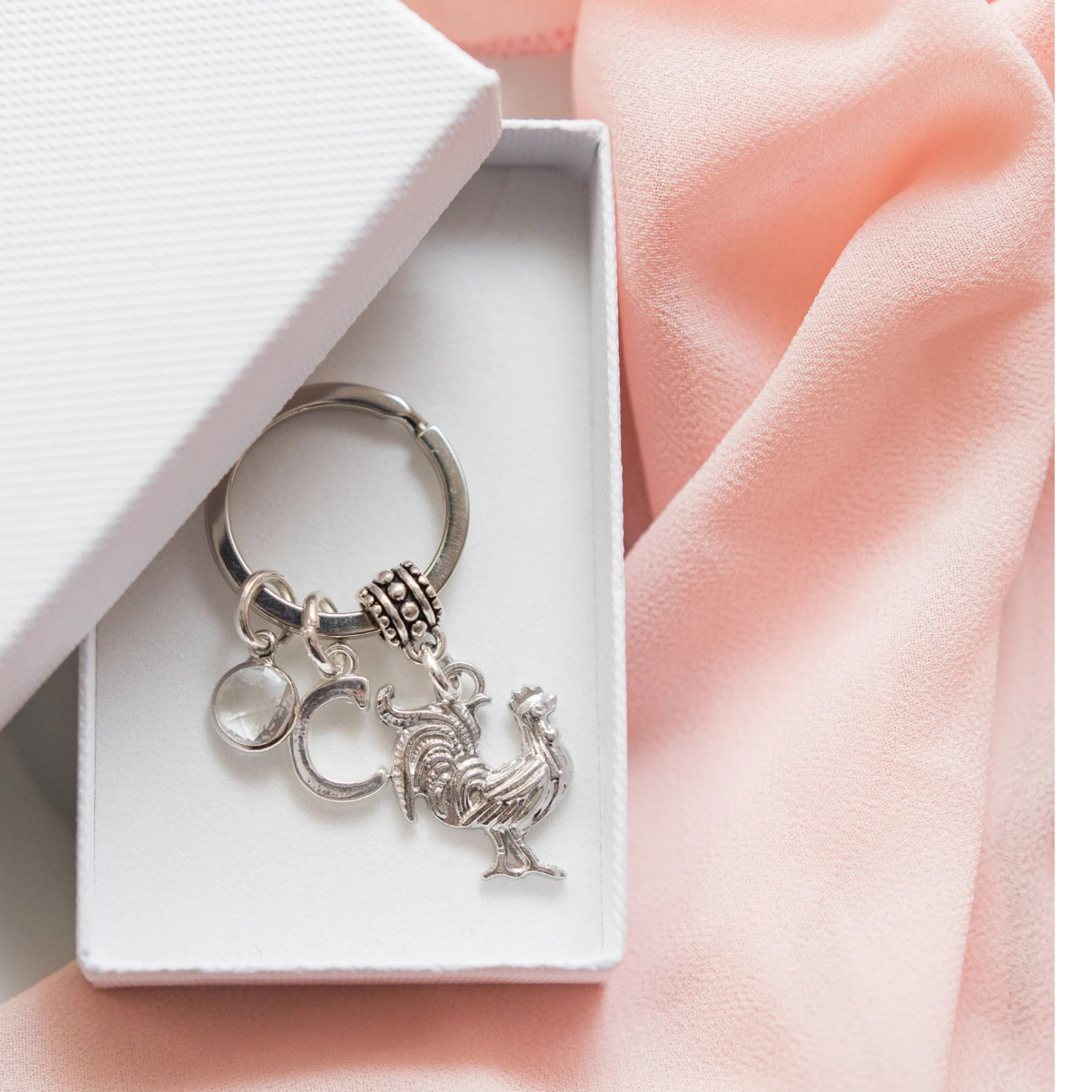 Personalised Chicken Rooster Keyring