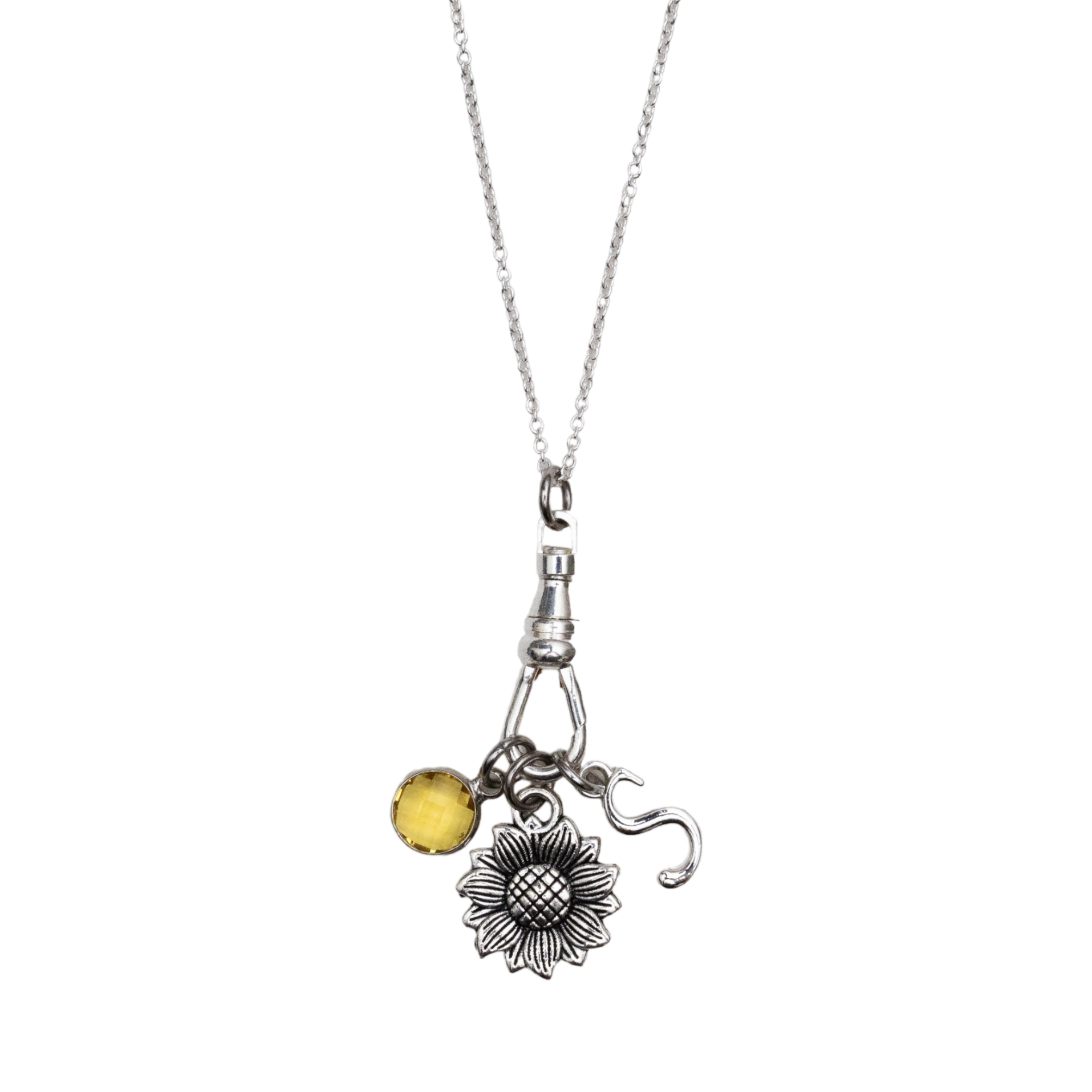Personalised Sunflower Charm Catcher Necklace