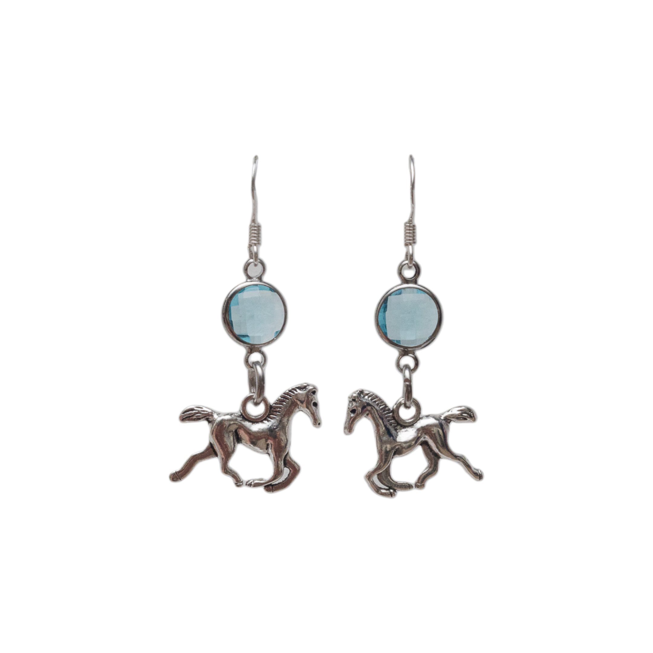 Personalised Horse Birthstone Charm Earrings