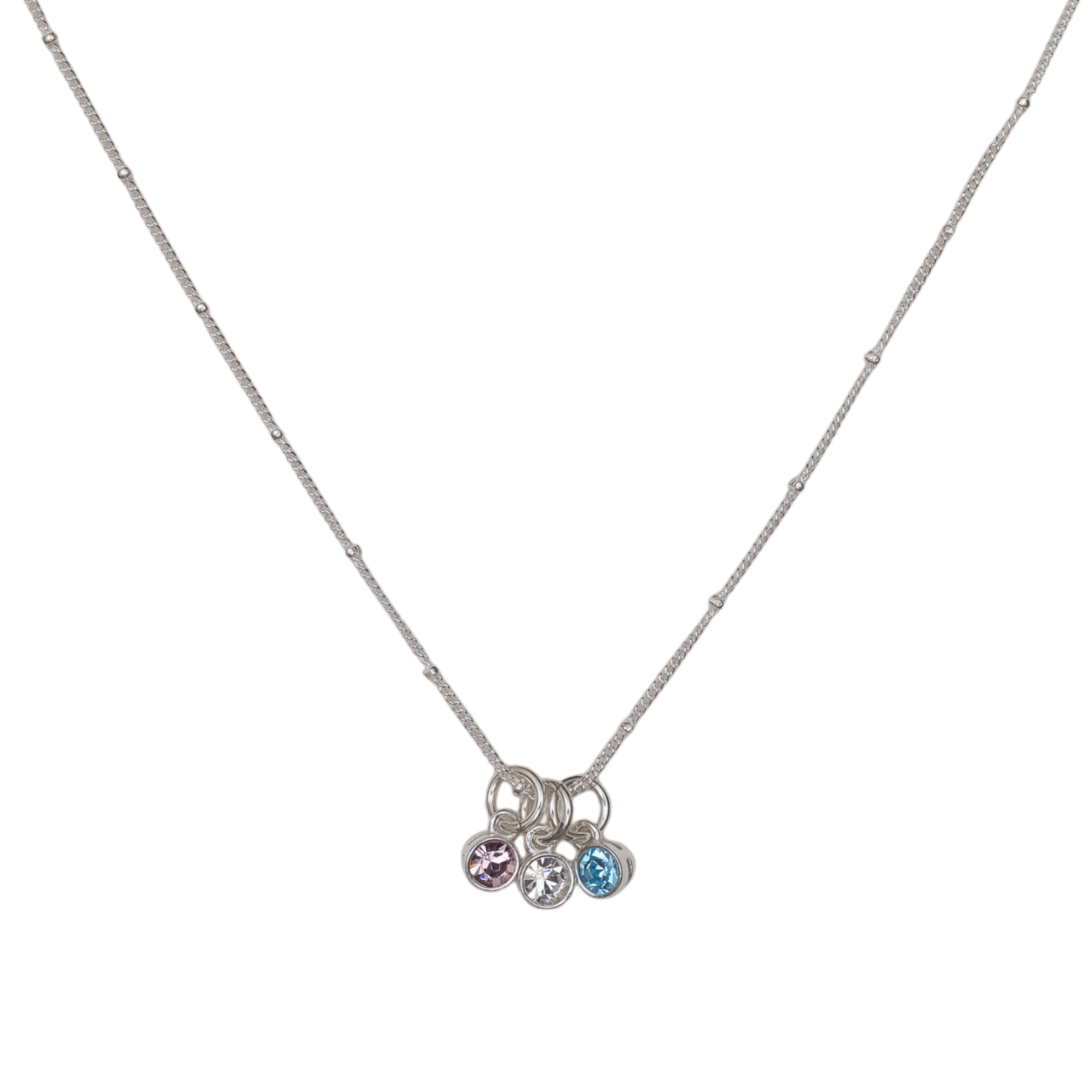 Sterling Silver Personalised Birthstone Necklace