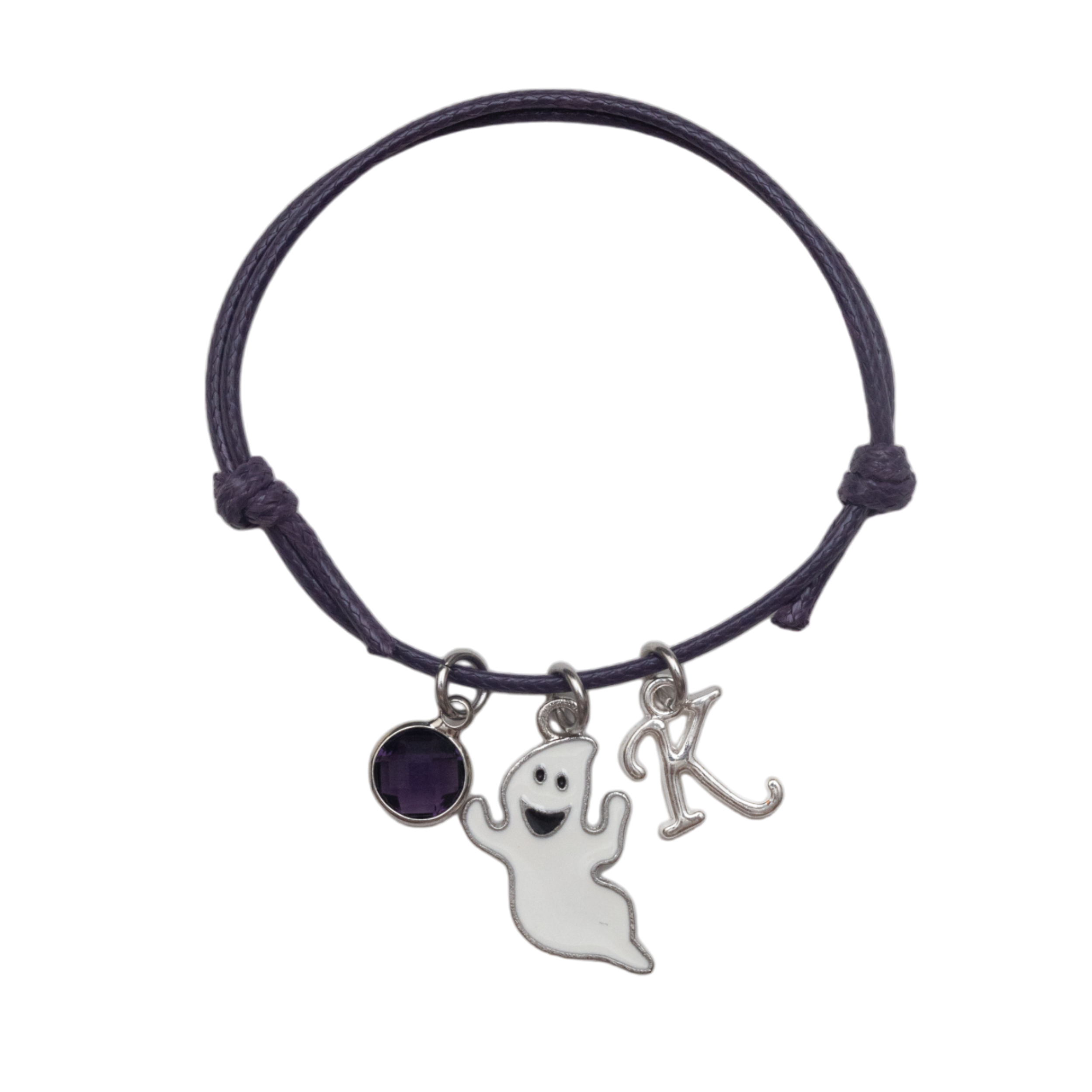 Personalised Ghost Waxed Cord Bracelet