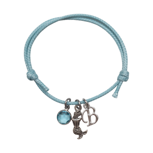 Personalised Mermaid Waxed Cord Bracelet