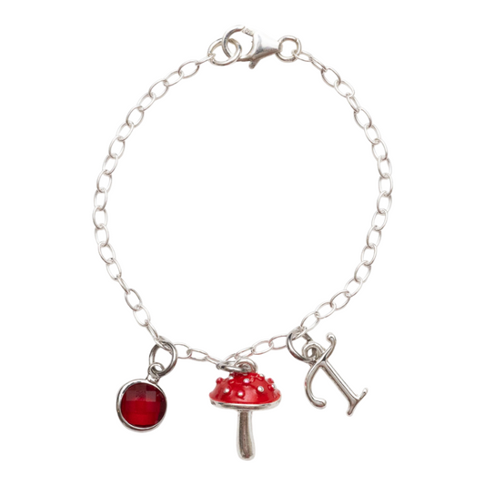 Personalised Red Toadstool Bracelet