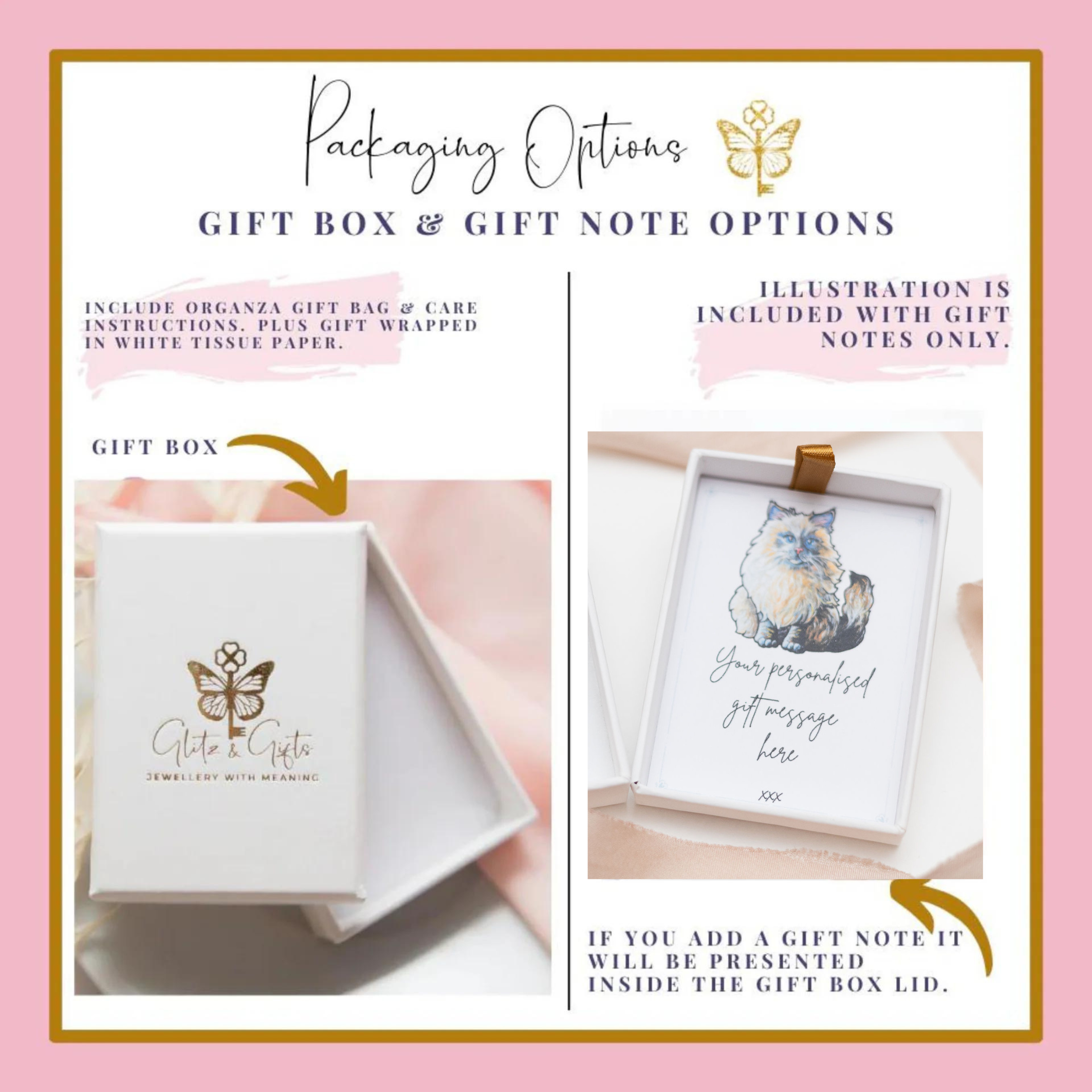 Personalised Origami Cat Necklace Birthstone and Initial