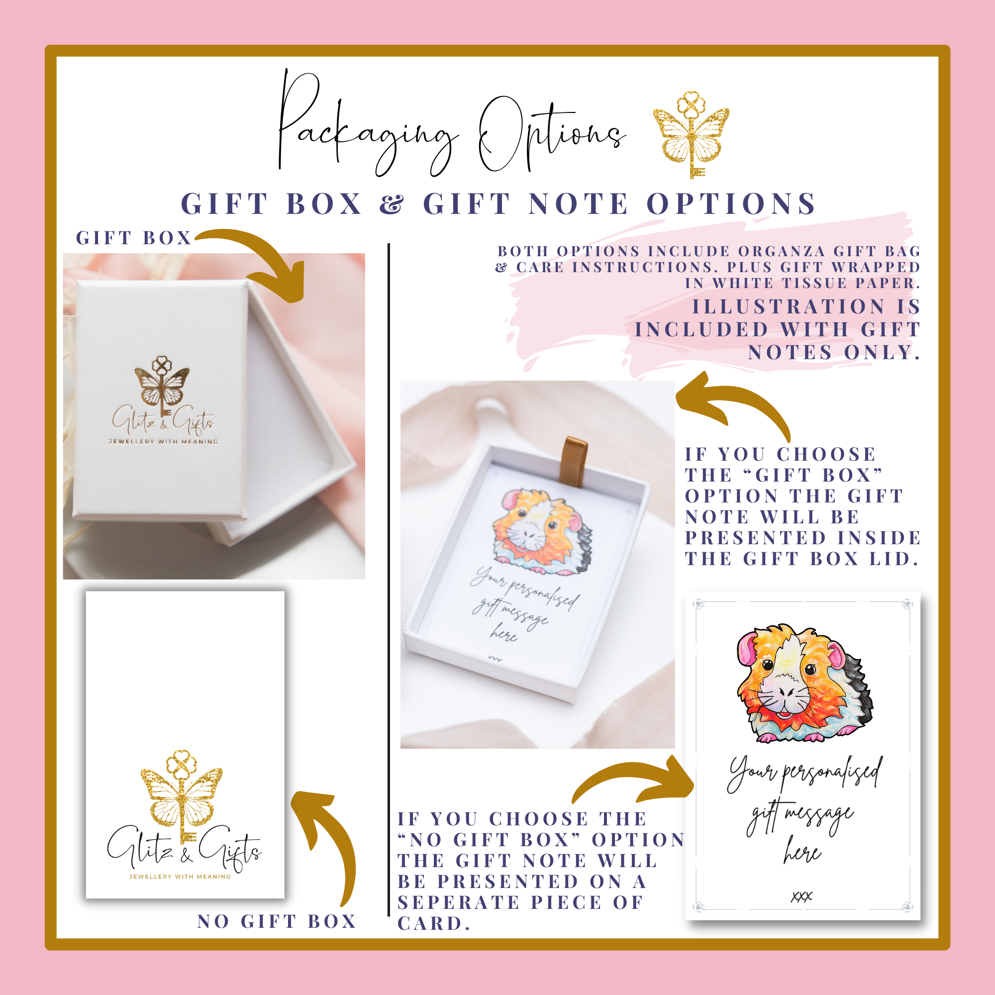 Personalised Guinea Pig Birthstone Charm Earrings