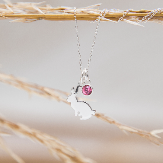 Sterling Silver Personalised Rabbit Necklace
