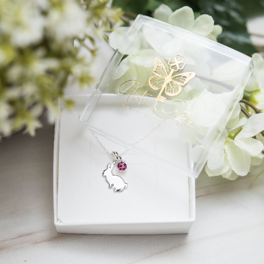 Sterling Silver Personalised Rabbit Necklace