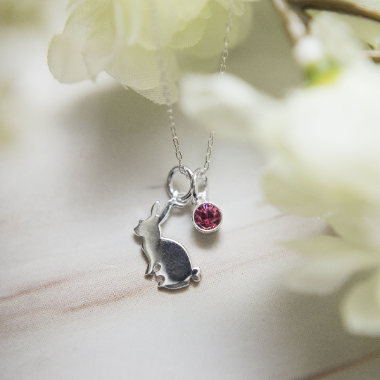Sterling Silver Personalised Rabbit Necklace