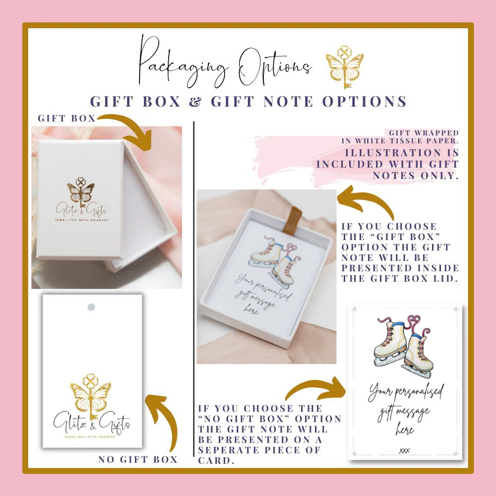 Personalised Ice Skate Birthstone Charm Earrings