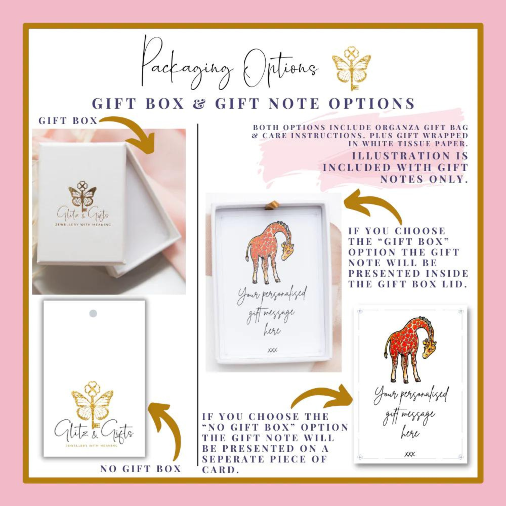 Personalised Giraffe Birthstone Charm Earrings