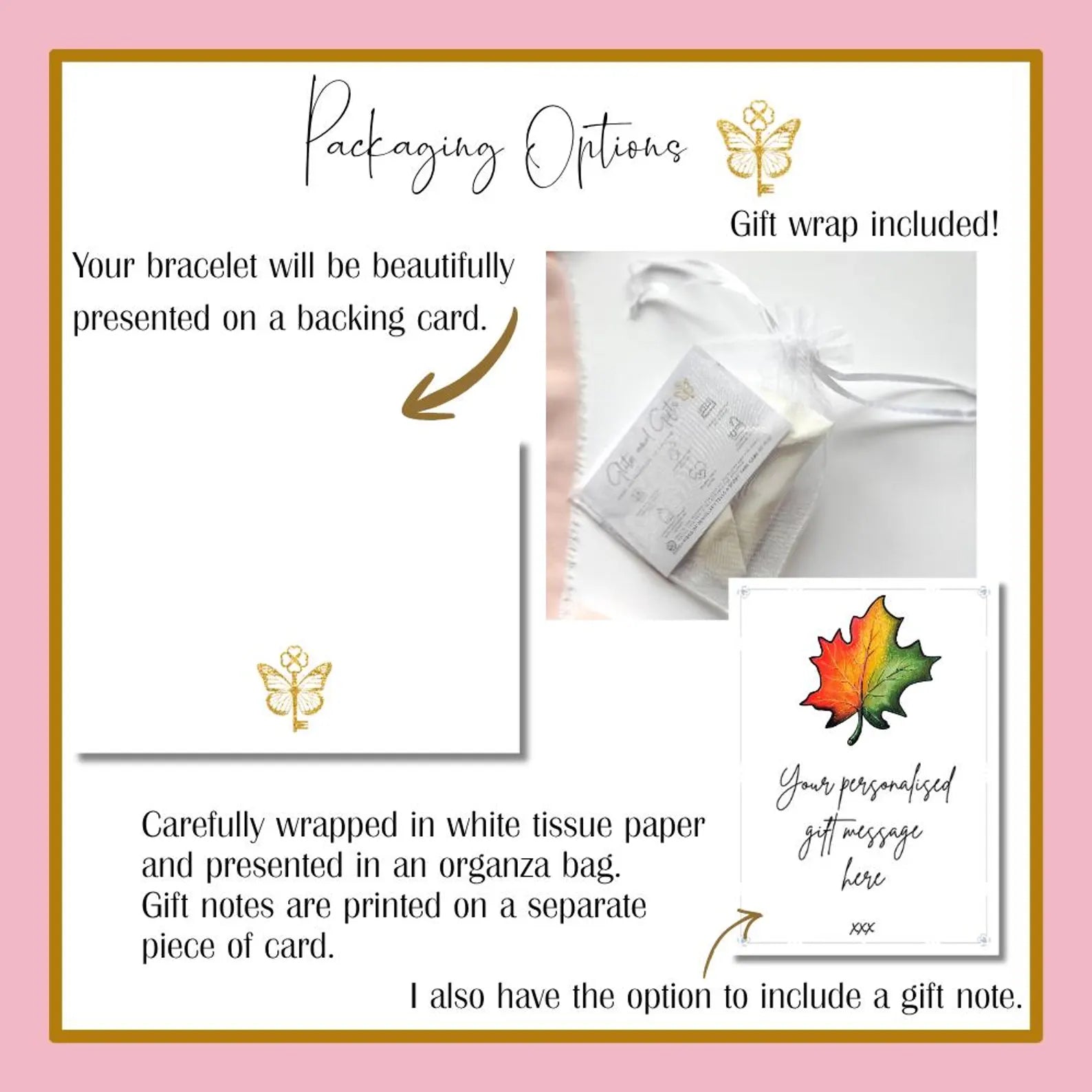 Personalised Maple Leaf Bracelet – Autumn Leaf Initial Charm Bangle
